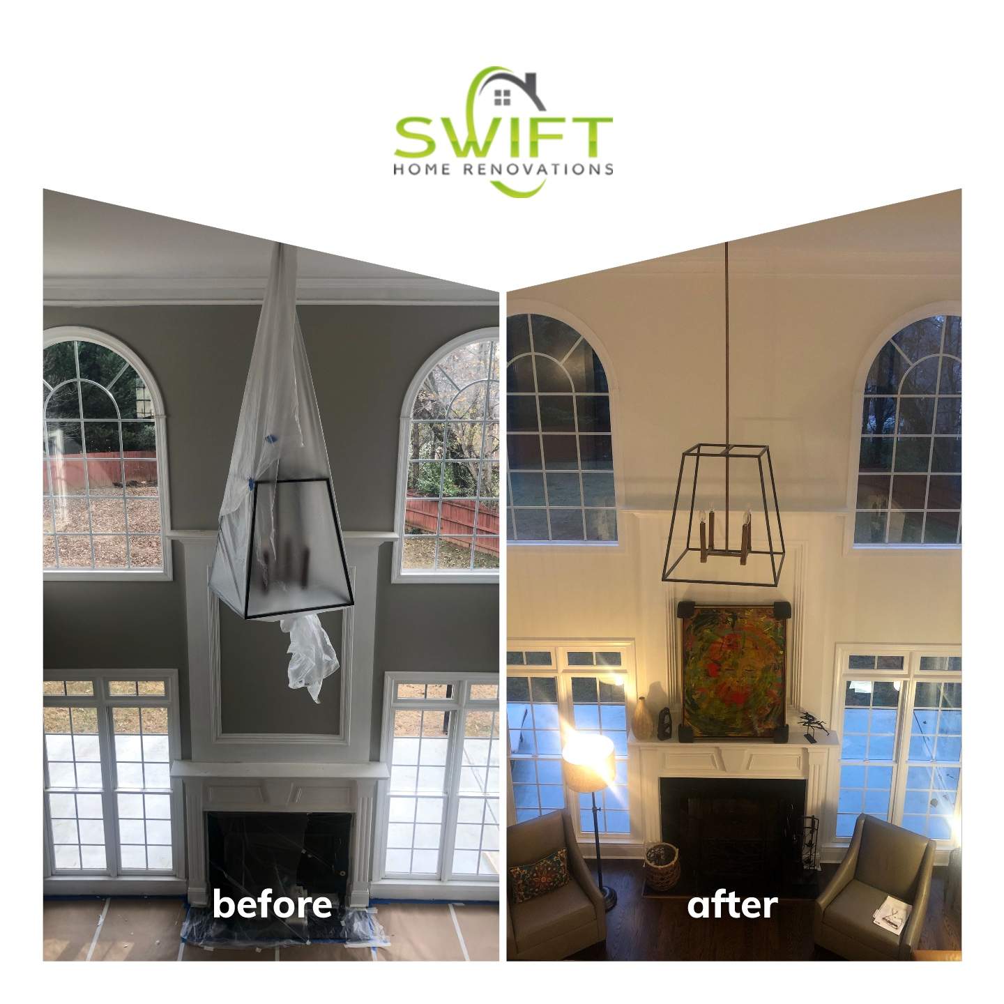 Full Interior Home Repaint and Drywall Surface Preparation in Smyrna by Swift Home Renovations 