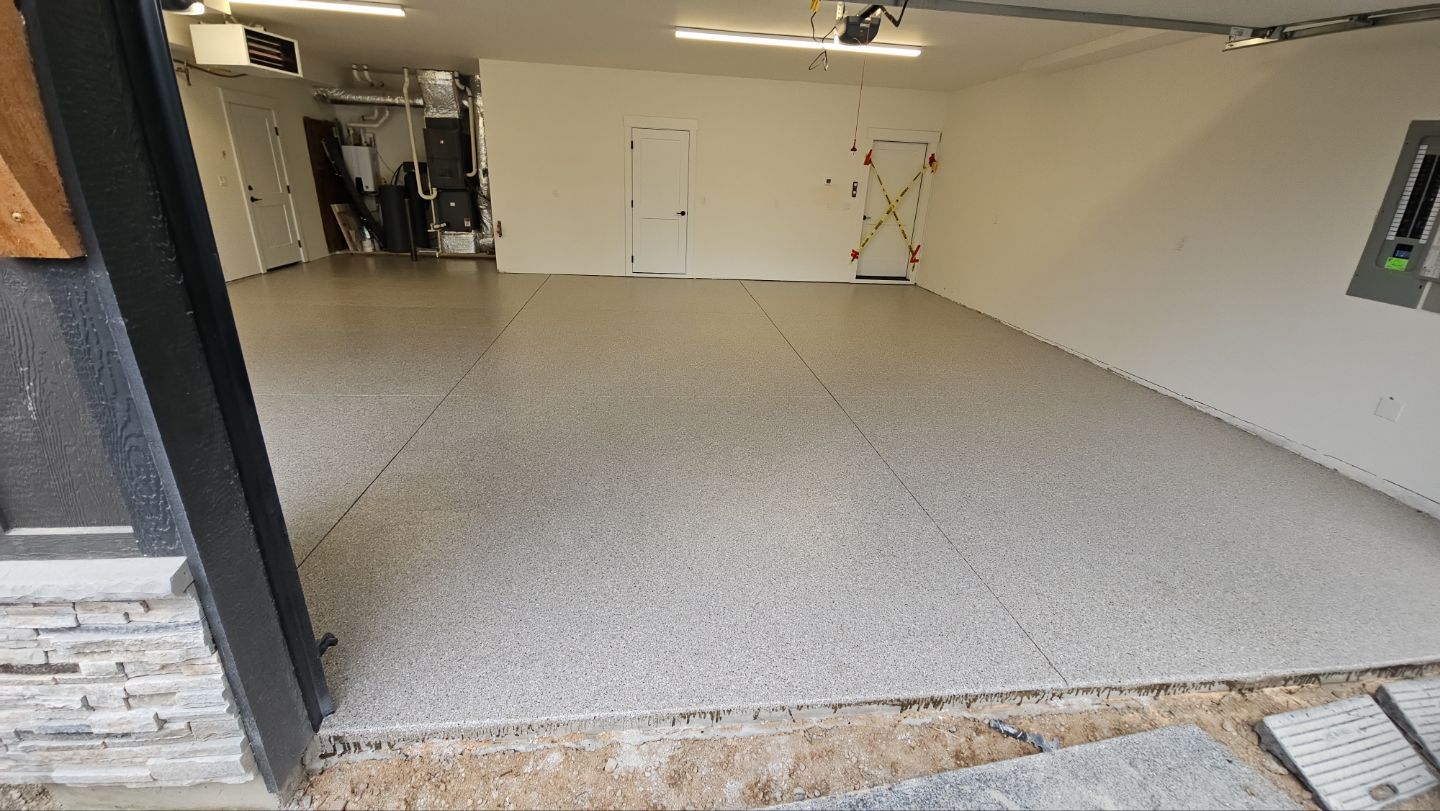 Garage Transformation using Claystone Hybrid by Croc Coatings, LLC