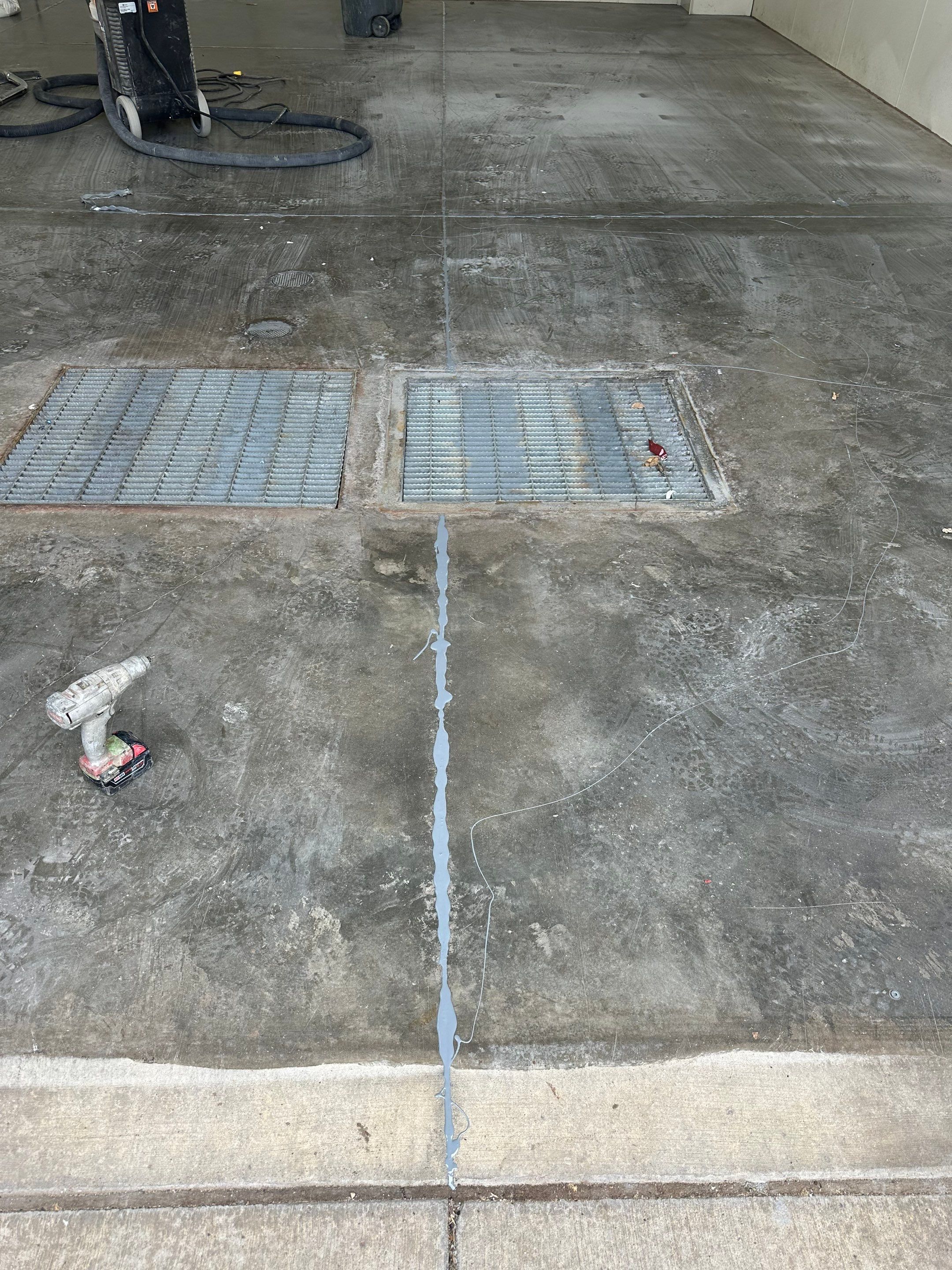 Commercial Grey Speckled Epoxy Floor Coating for Industrial Workshop by Select Painting, Coatings & Garage Cabinets