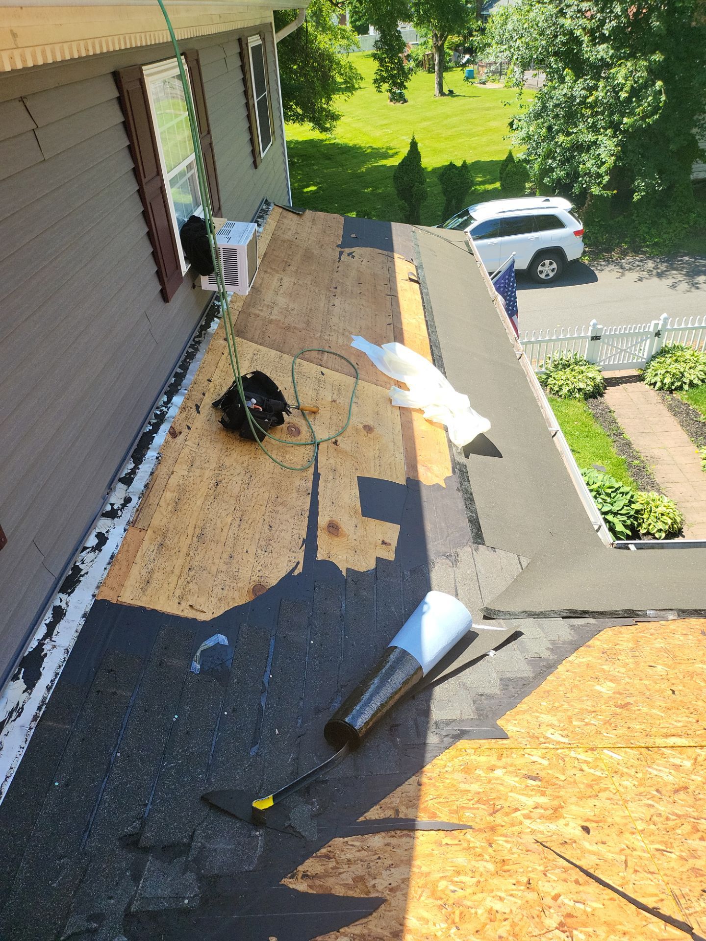 Residential Roofing Installation using Owens Corning TruDefinition Duration AR - Williamsburg Gray by A Plus Exterior