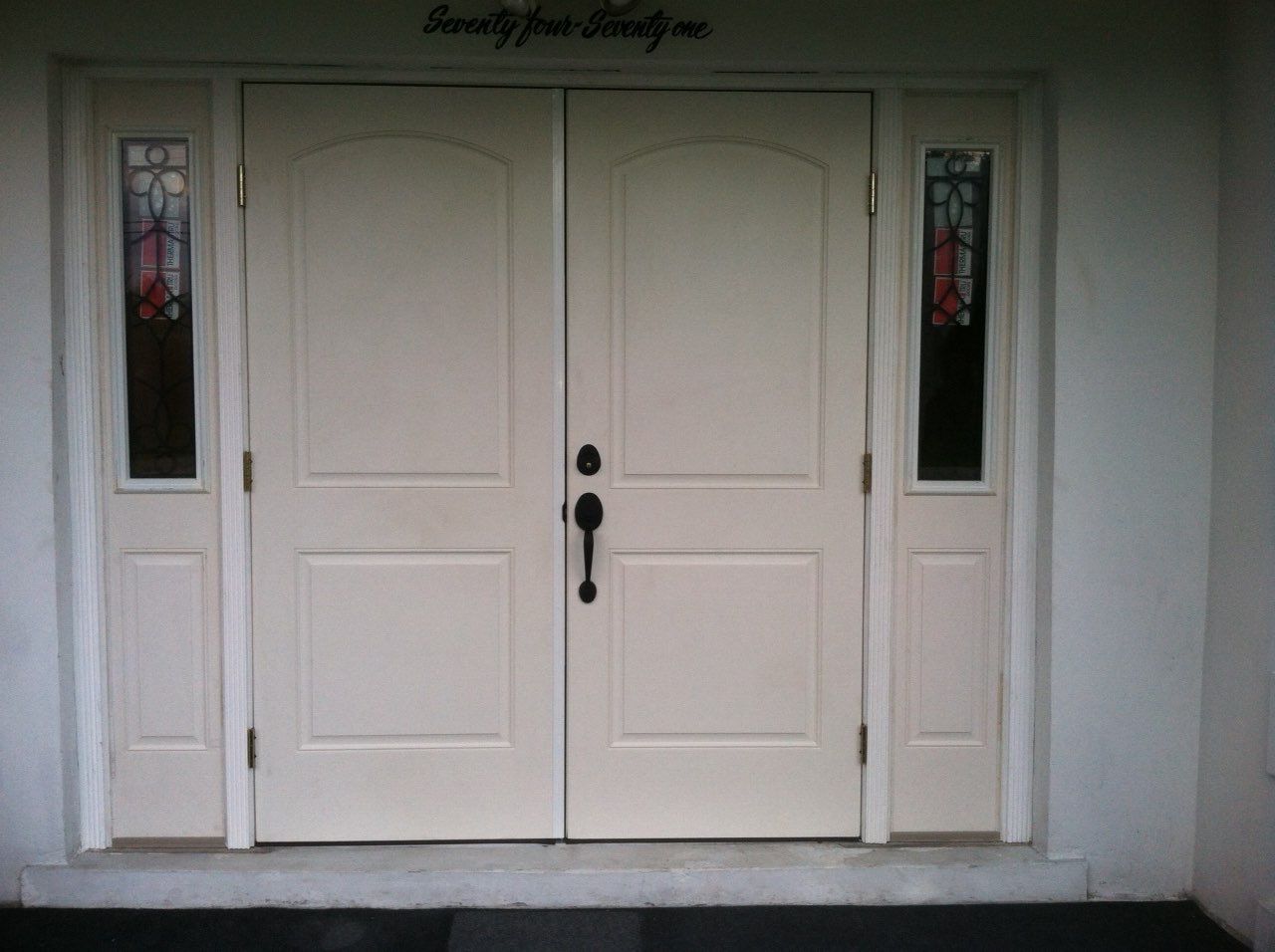 Double Entry Door Installation with Impact Glass Sidelights in Plantation by The Door Doctor of South Florida, Inc.