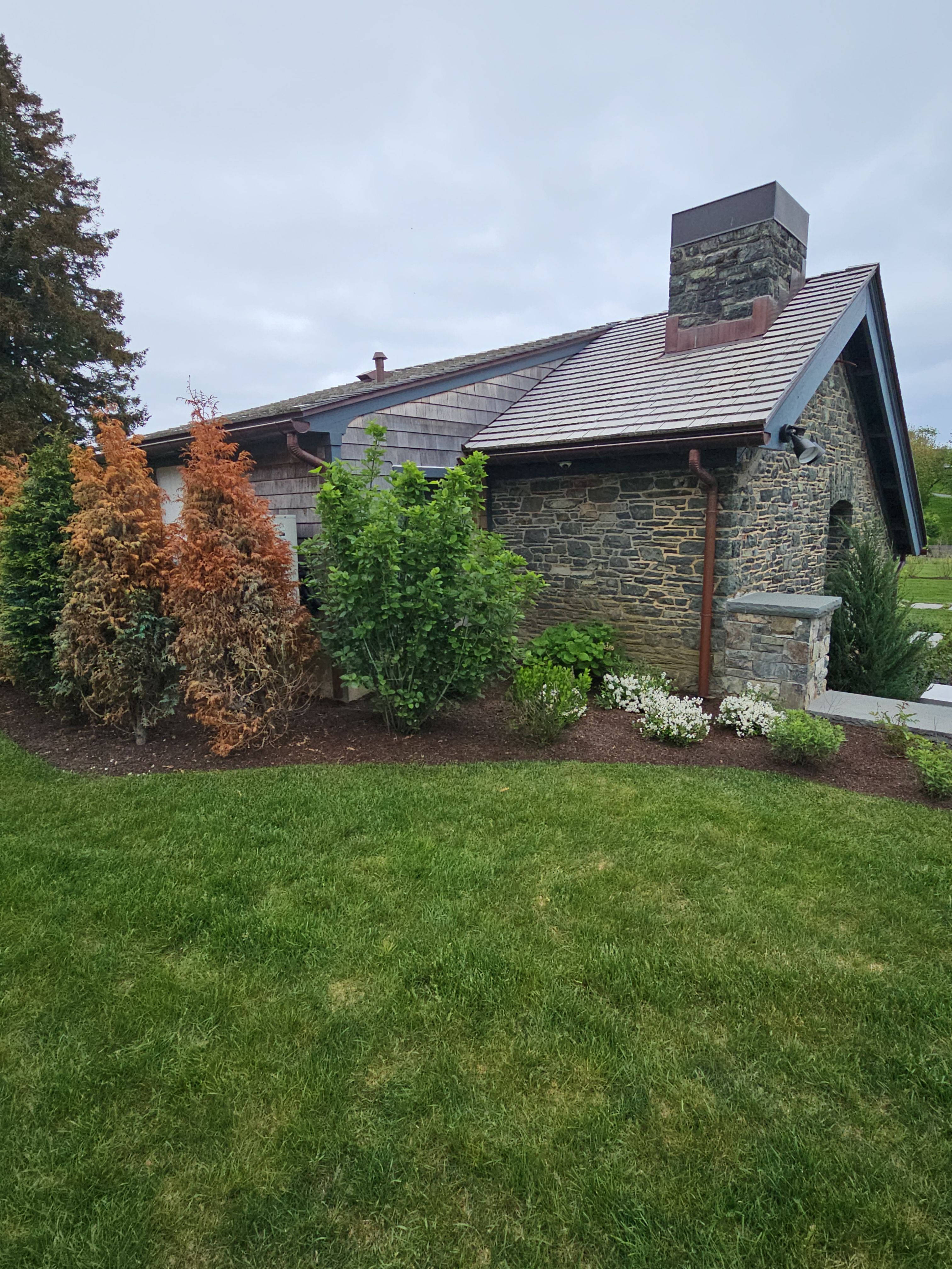 Half Round Copper Gutter Installed on Wedge Buildout in Newport, RI by Gutter Pro Enterprises