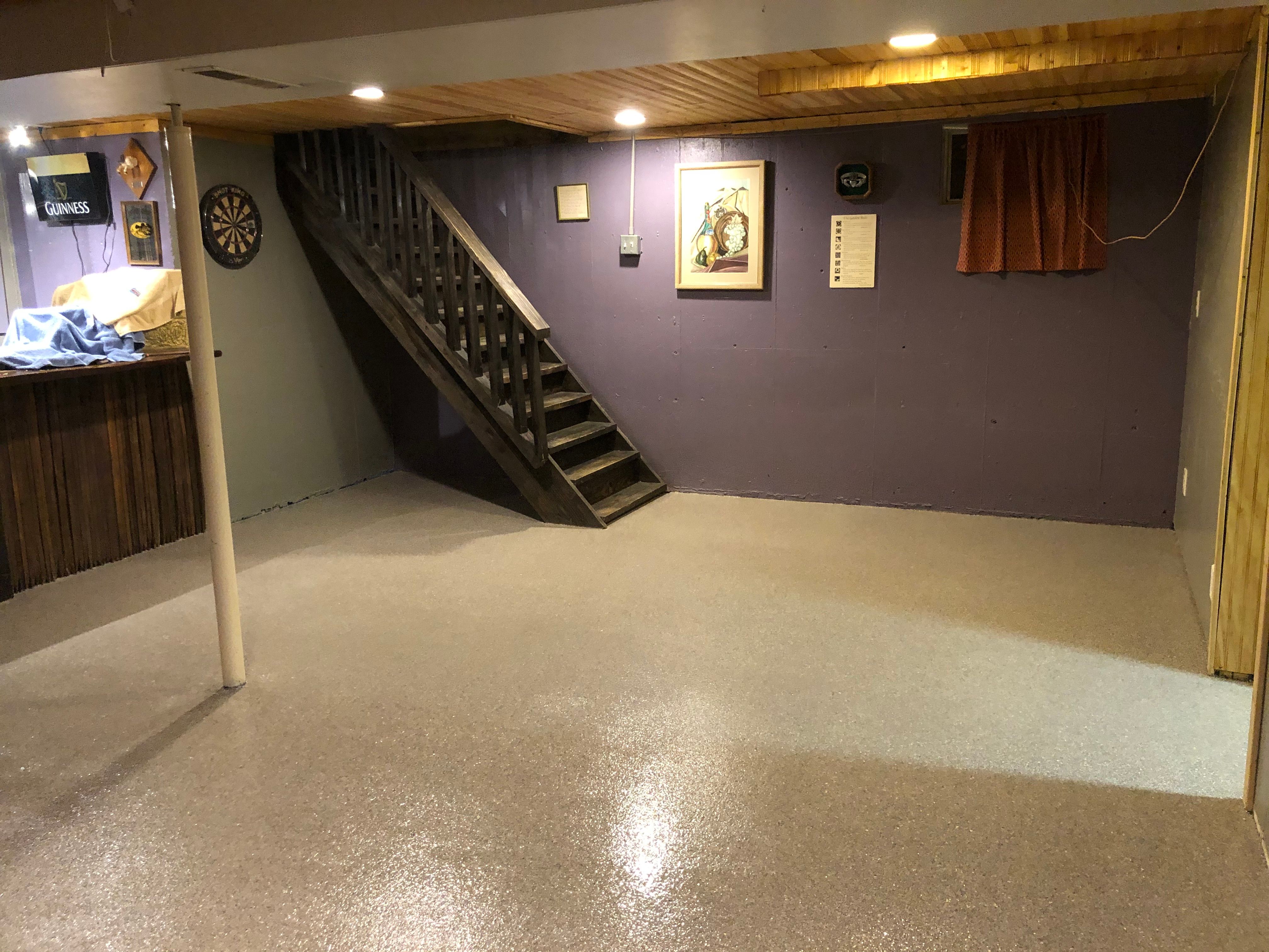 Basement Floor using Fieldstone by Your1DayFloor.com