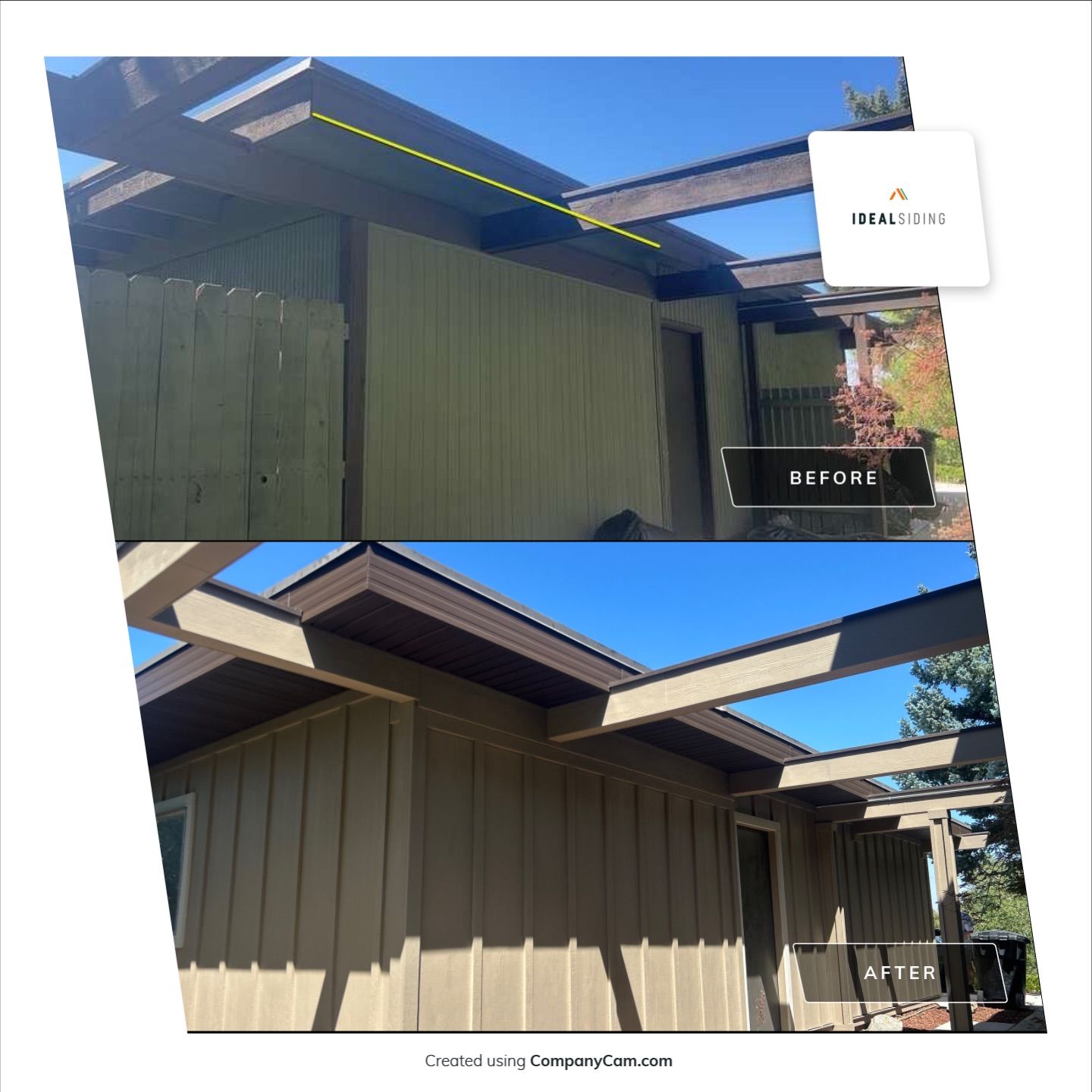 Complete Hardie Colorplus Board and Batten replacement with Custom Soffit Transformation in Sandy by Ideal Siding Utah