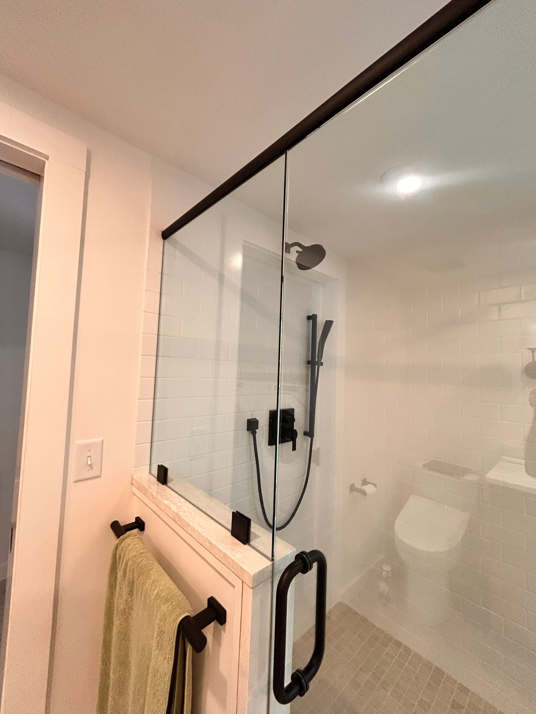 Bathroom Remodel using Tempered Shower Glass by Cheshire Glass Company