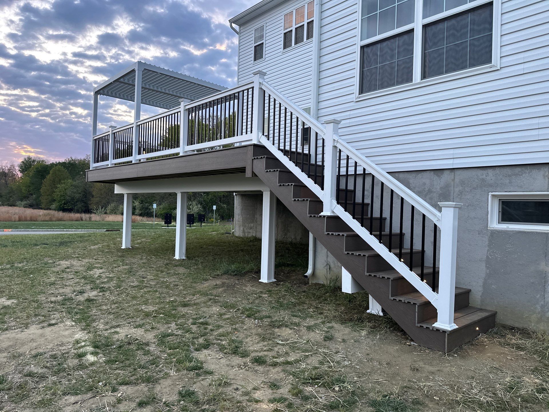 New deck + Manual Louvered Pergola by deck guardian