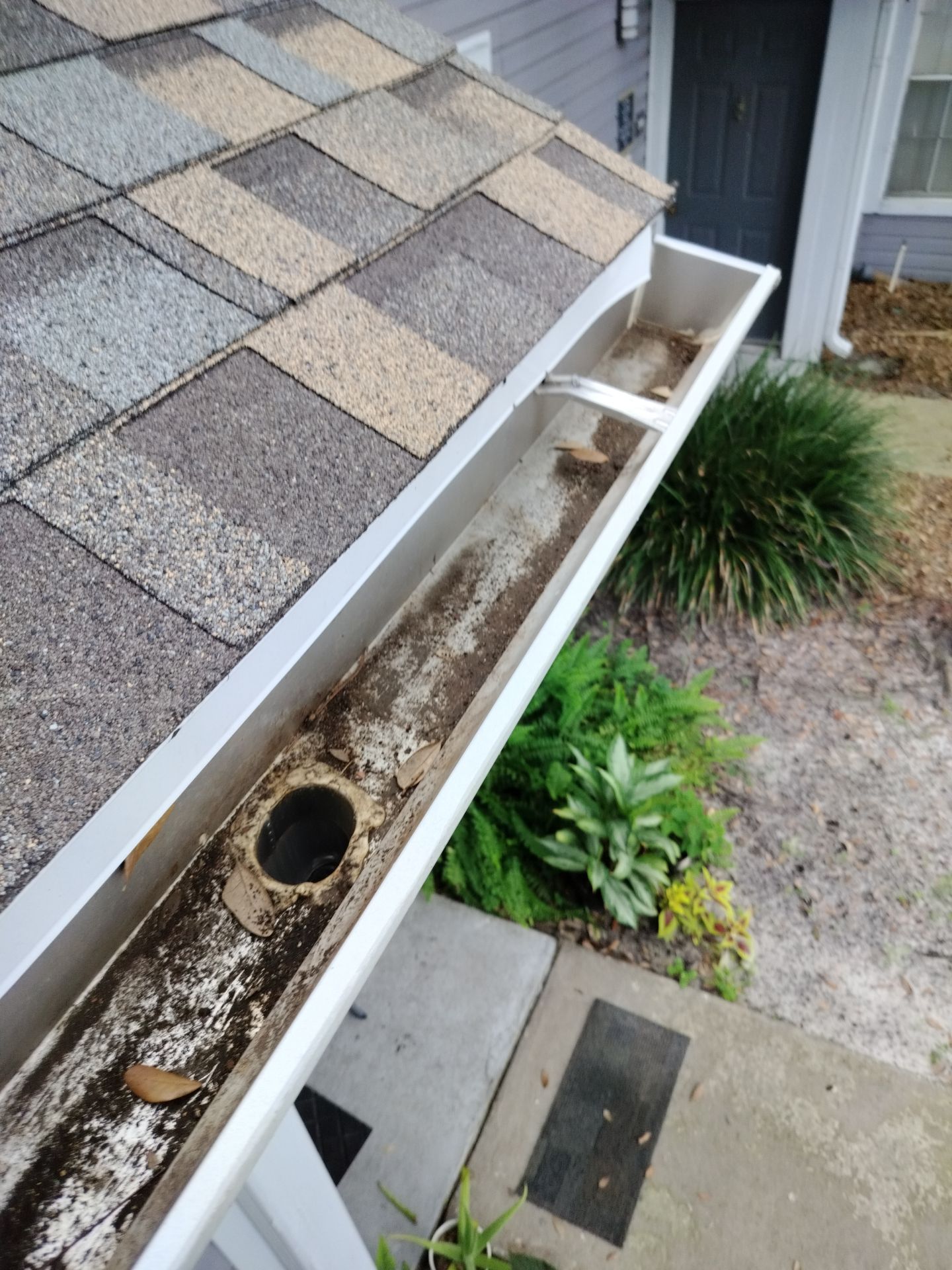 Commercial gutter cleaning Kissimmee & St. Cloud, FL	 after photo with clean gutters