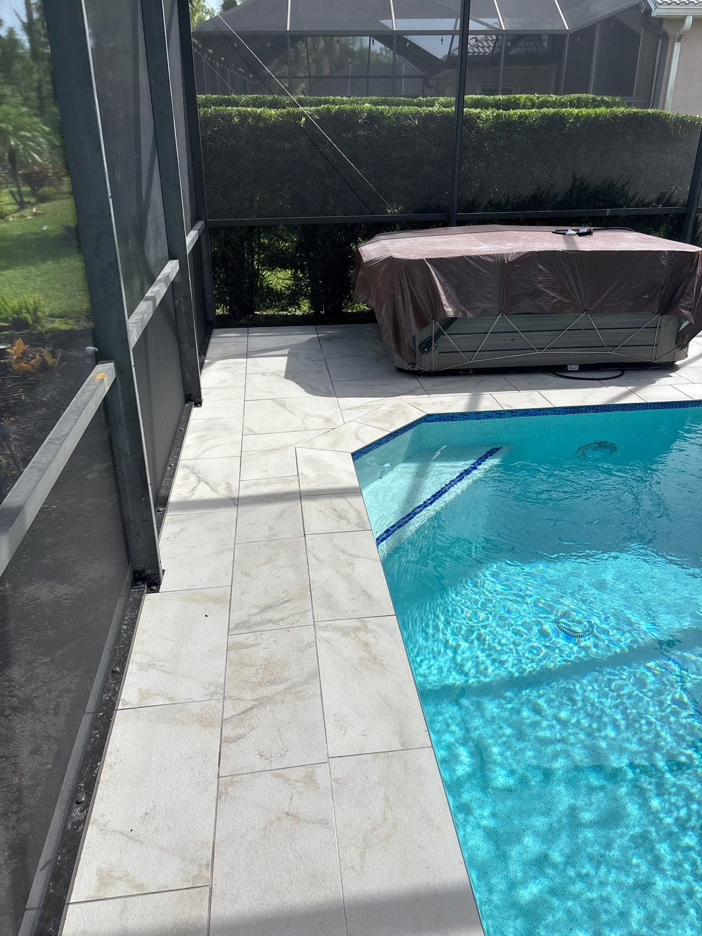 Porcelain Pool Deck - Colonial Country Club by Old Town Pavers Llc