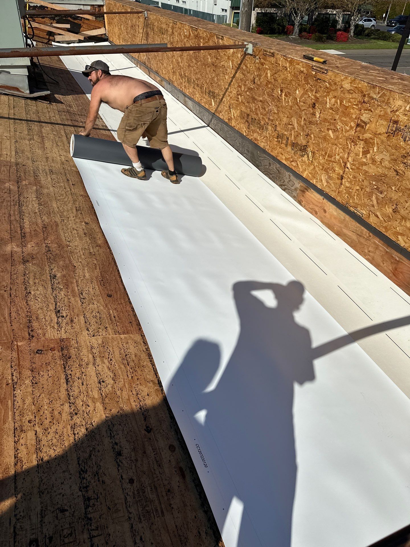 Commercial Roofing Installation using IKO Dynasty & GAF 60Mil TPO by Orezona Building & Roofing Company, Inc.