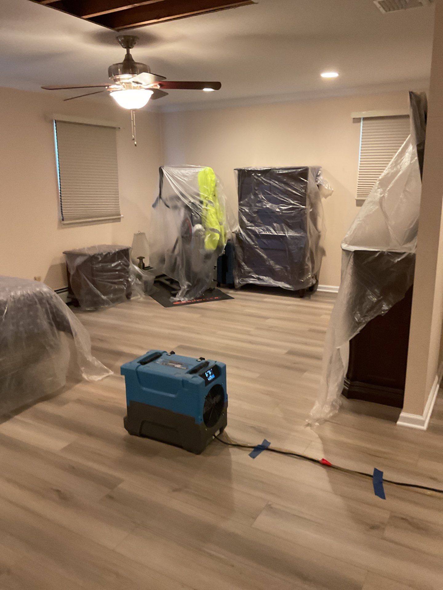 Ceiling Water Damage Mitigation and Structural Drying in Holbrook by Newhouse Restoration