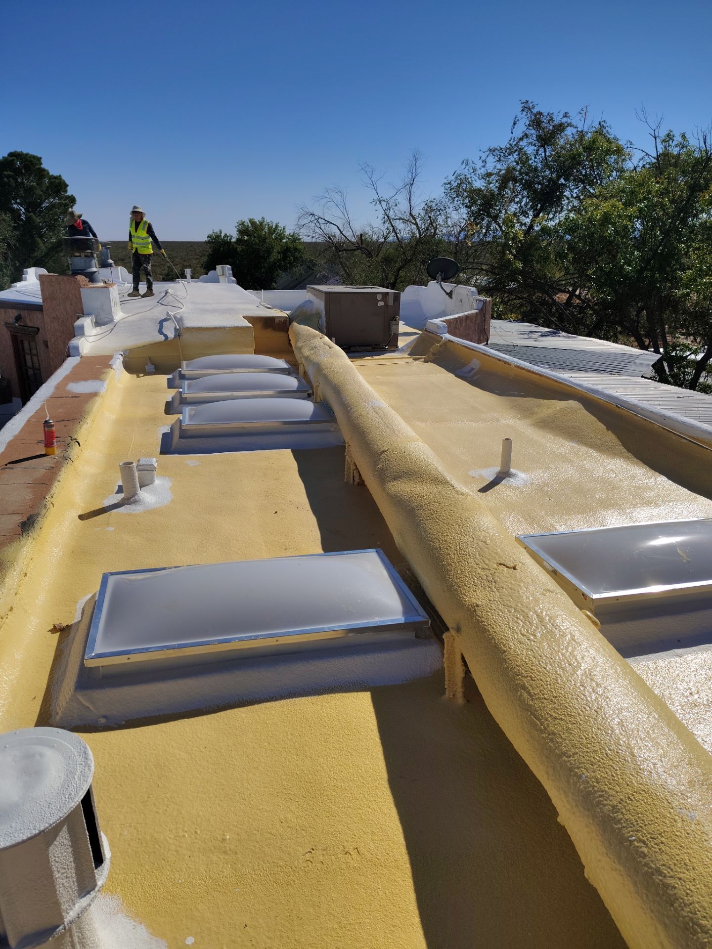 Residential roof application by SPF Services 