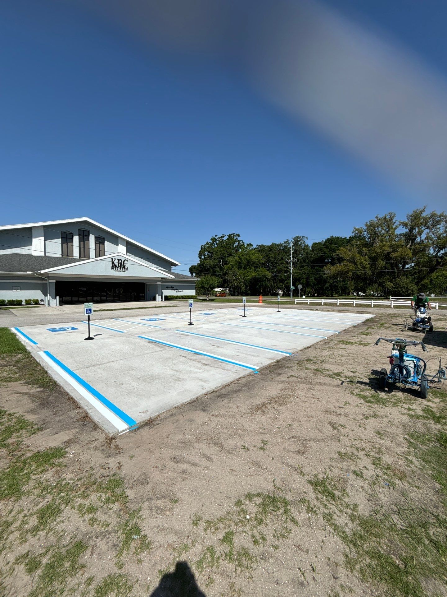 Line Striping New Layout at Kathleen Baptist Church by Everline Coatings & Services - Southwest FL
