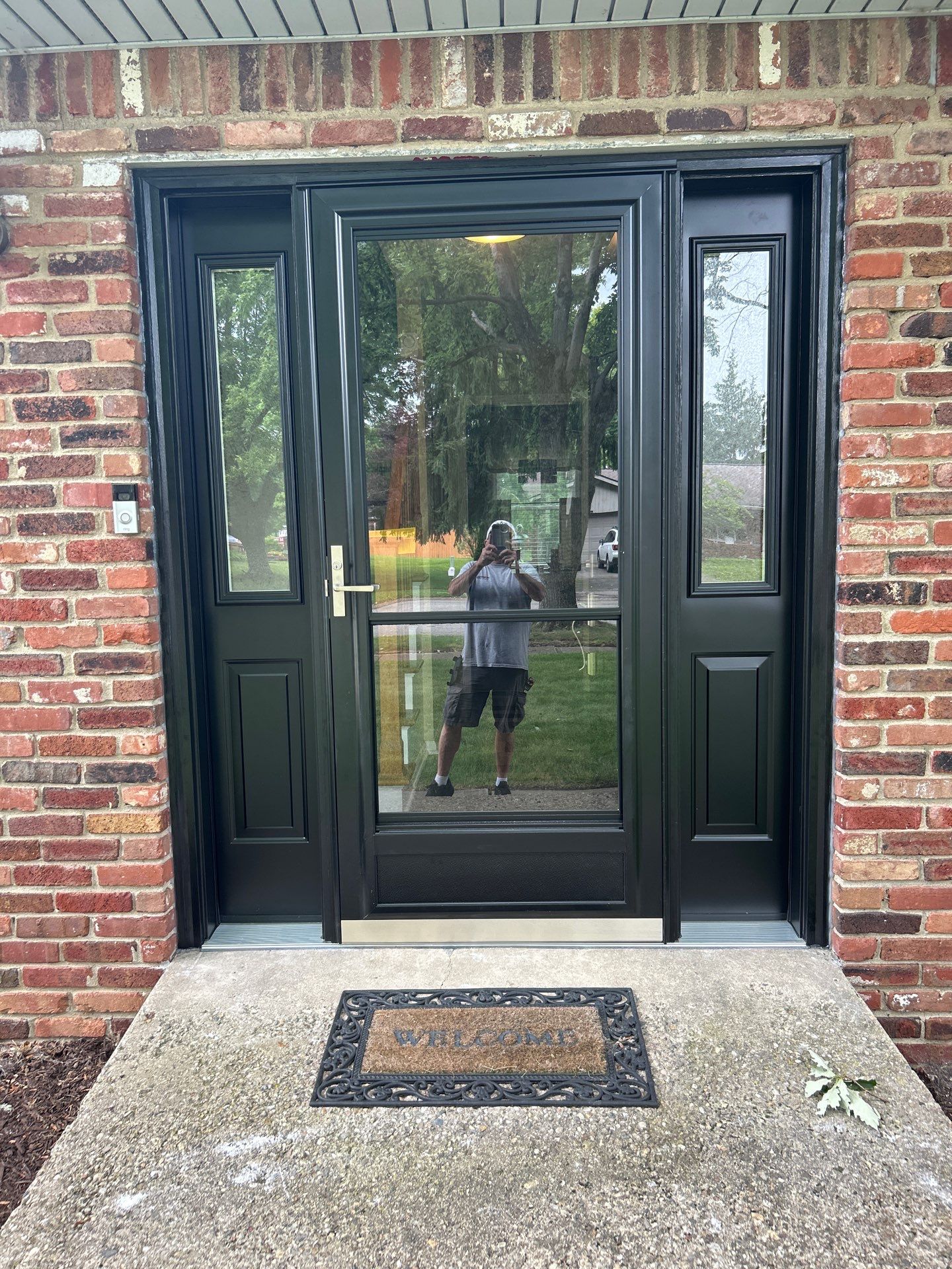 Custom Front Entry Door with Sidelights Installation in Indianapolis by Merrifield Exteriors, LLC