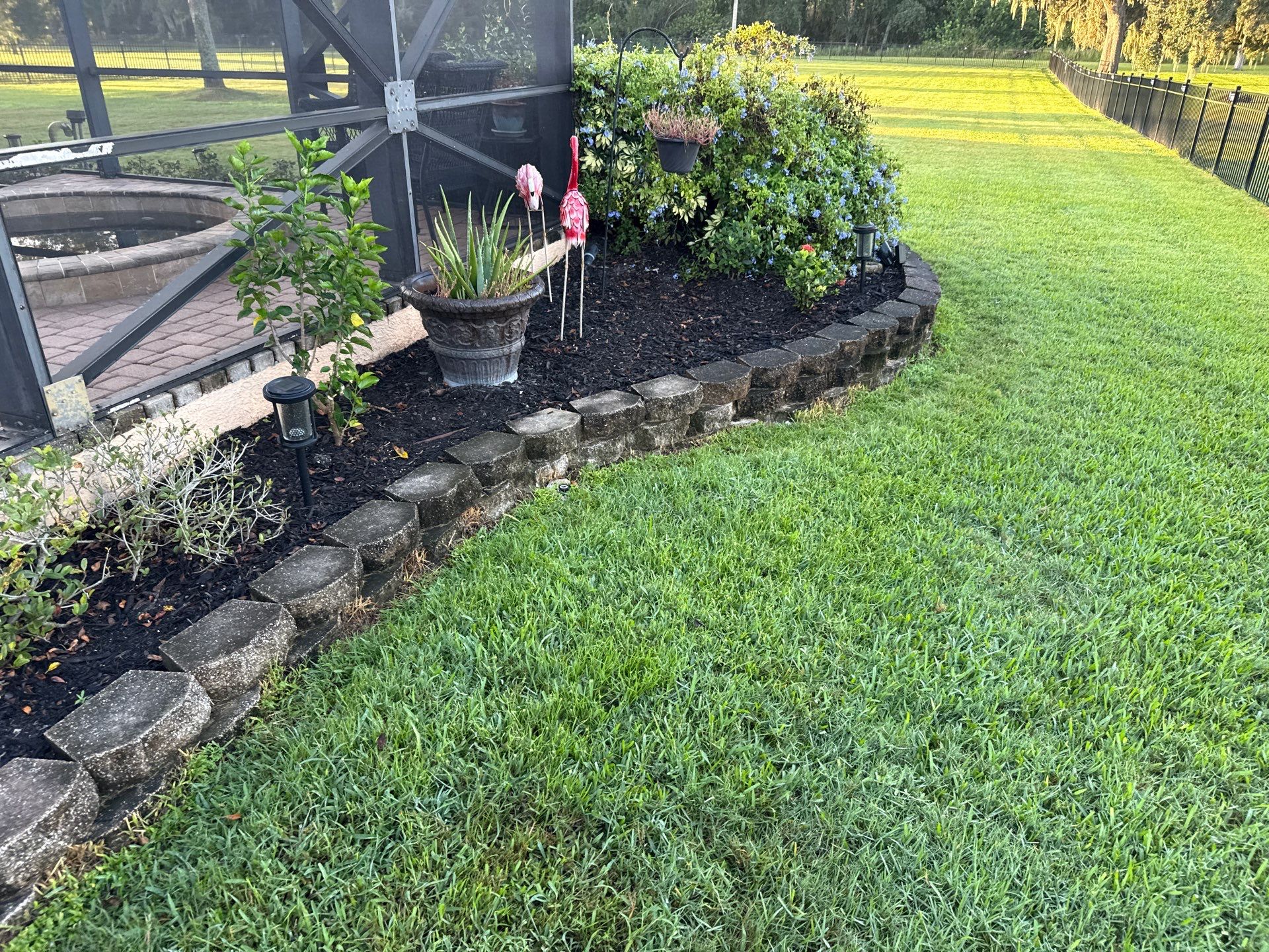 Tile Roof, Paver Pool Deck & Flowerbed Curbing Cleaning | Winding River Bradenton, FL Transformation by Sunshine AquaWash