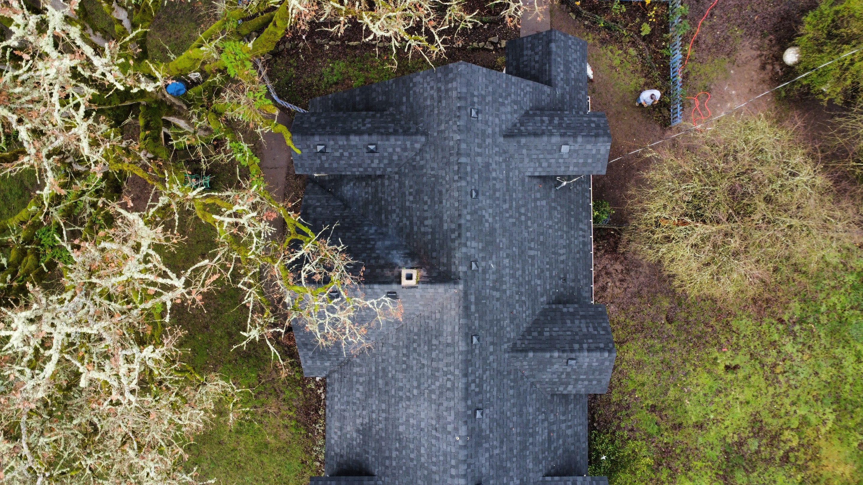 Residential Roofing Installation using IKO Dynasty (Color: Granite Black) by Orezona Building & Roofing Company, Inc.