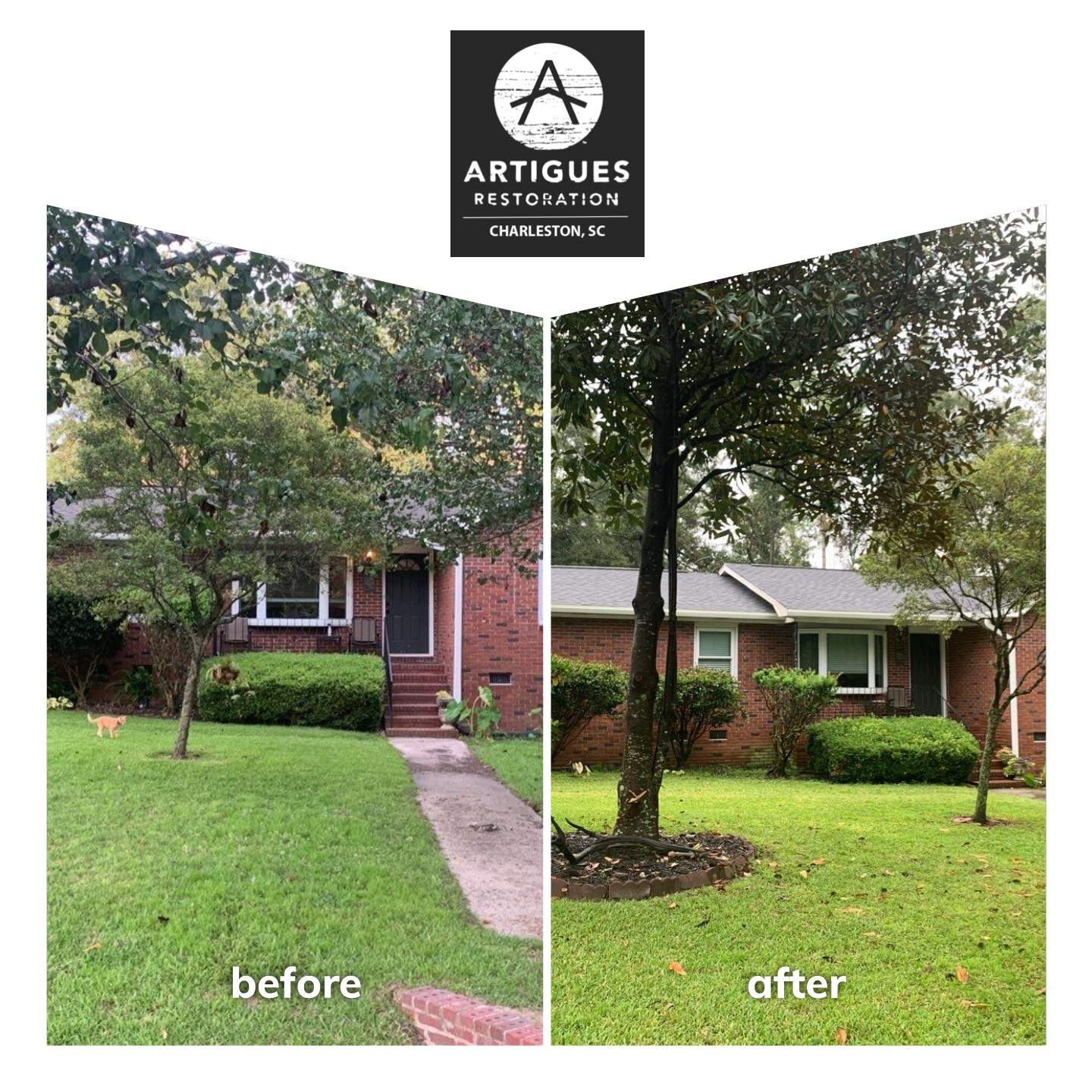 Hail Damage using Atlas Pristine Pinnacle Shingles by Artigues Roofing & Restoration Services