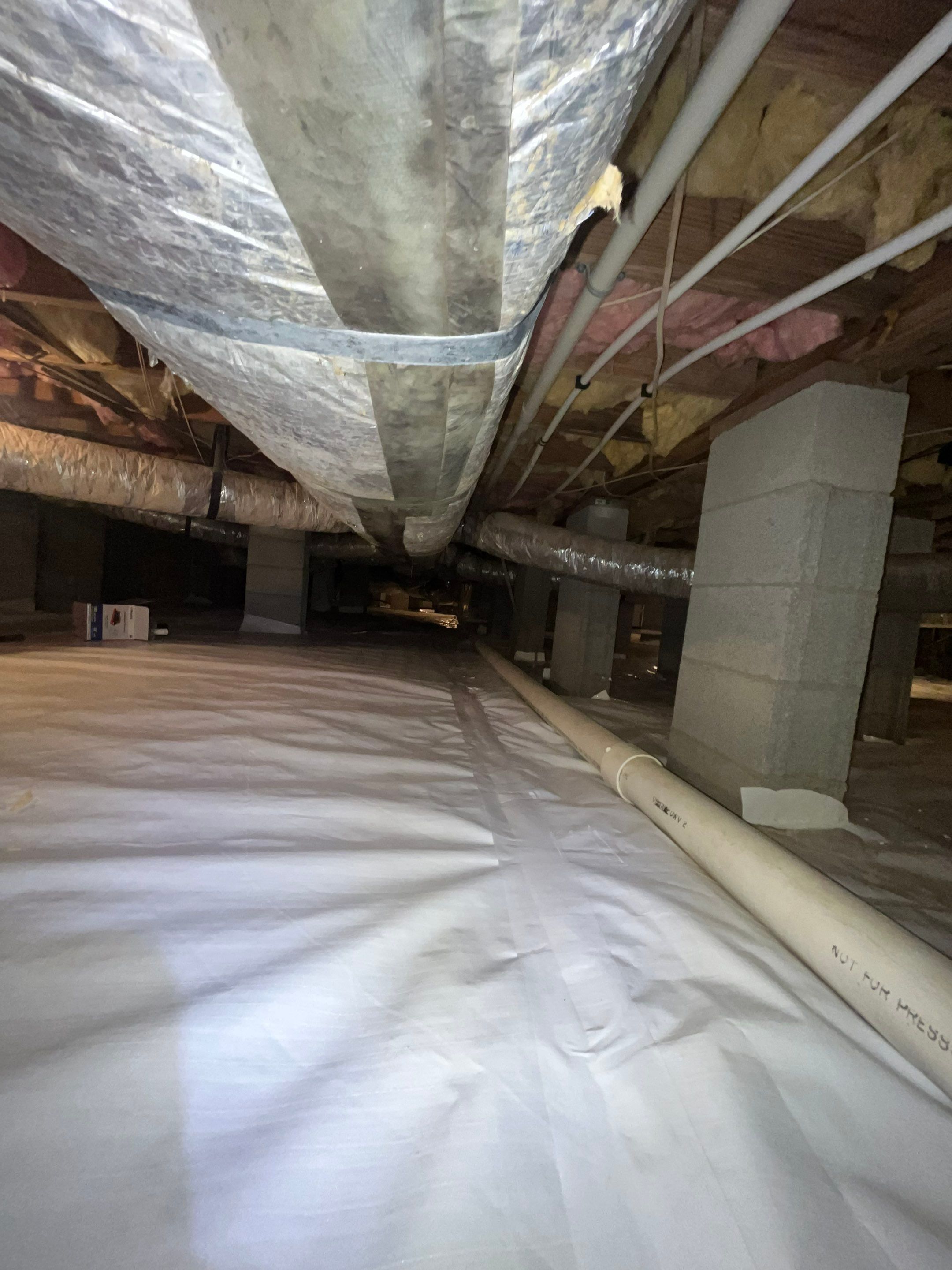 Dehumidifier and Moisture Barrier install with Structural repairs. by Impact Crawlspace