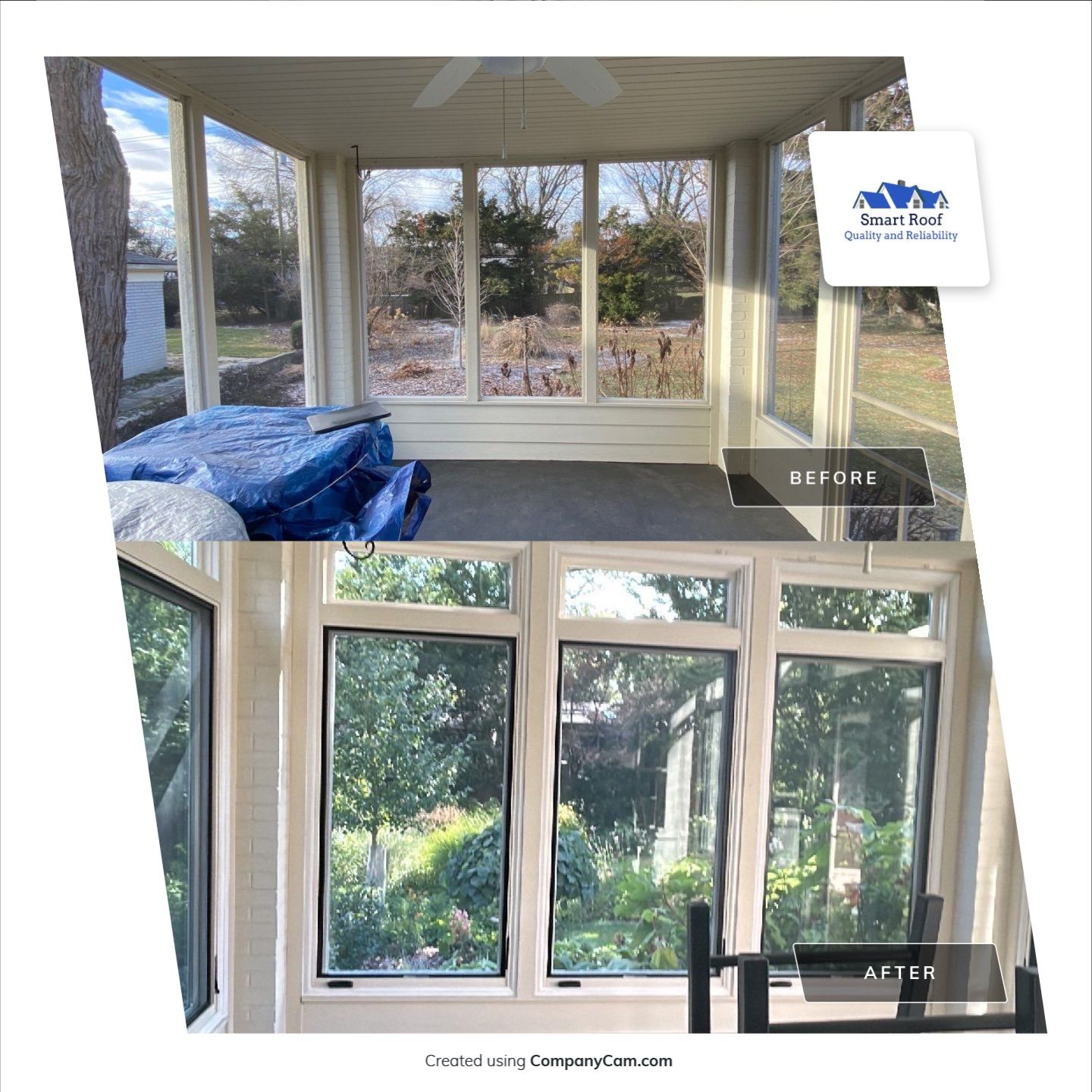 Window Installation using Andersen Windows E-Series with aluminum clad by Smart Roof