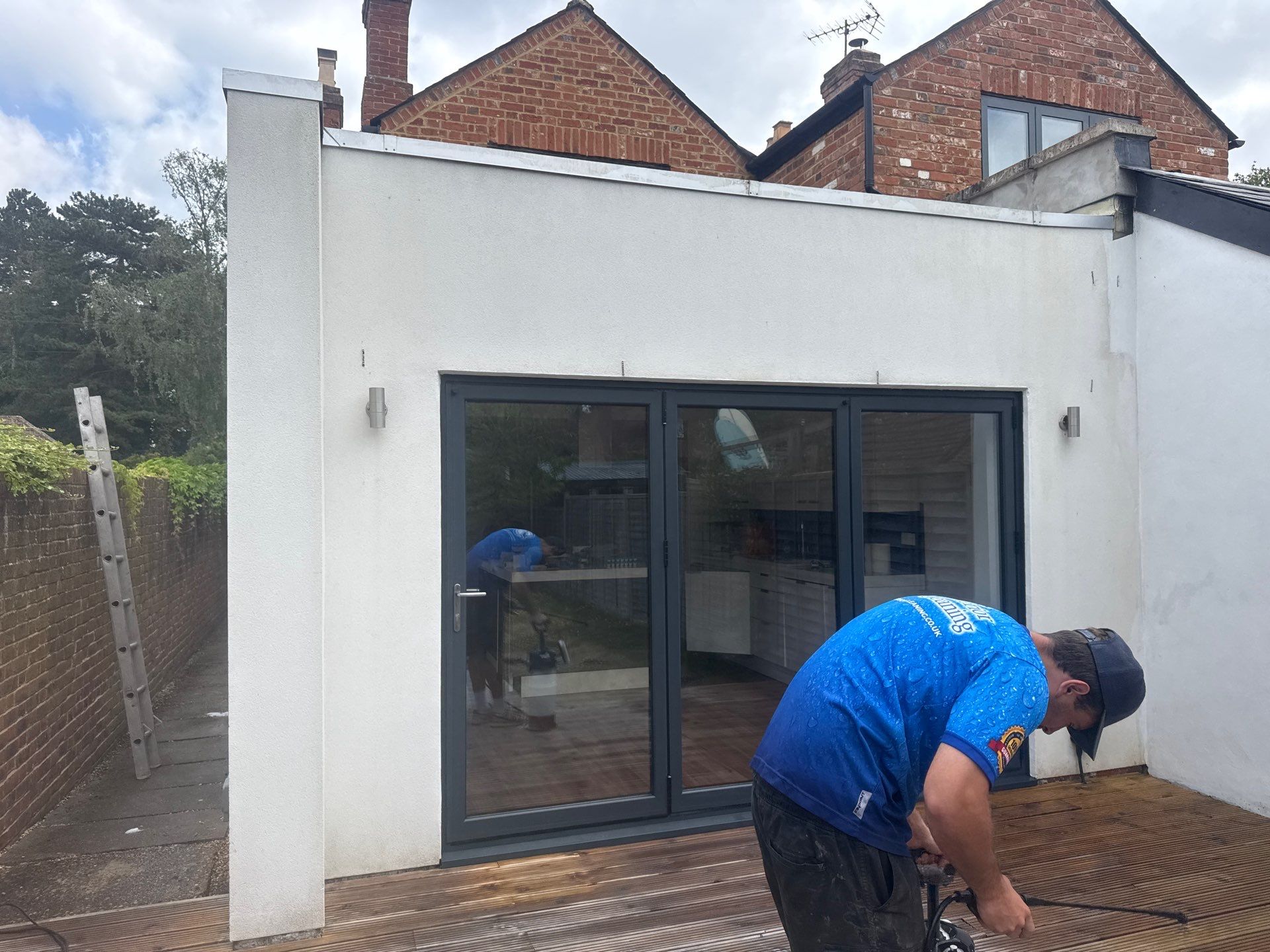 Timber Deck Restoration and Render Cleaning in Send, Surrey by Ges Exterior Cleaning ltd