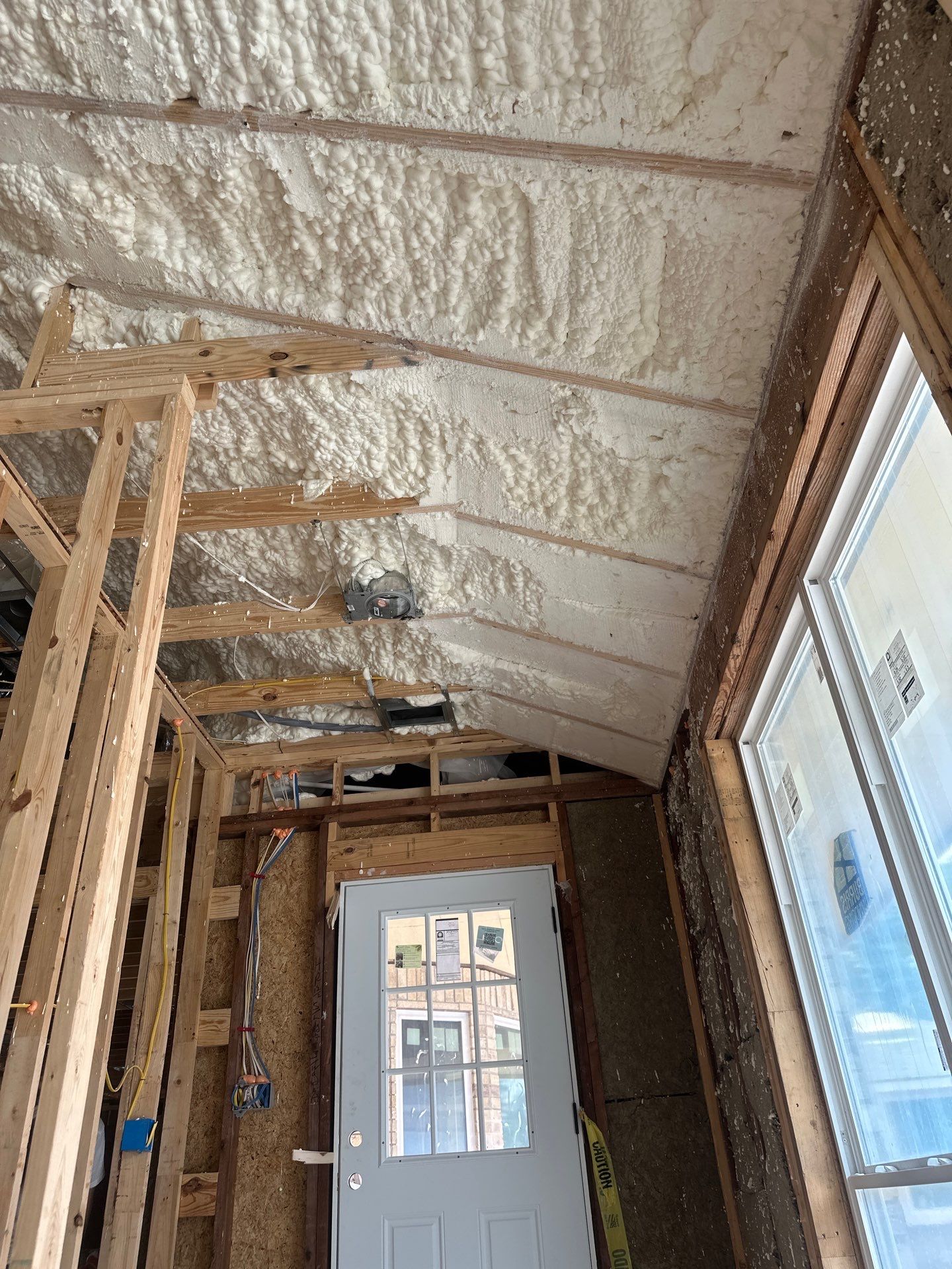 Open cell spray foam & rockwool job completed in Dallas TX by Apex Insulation Solutions