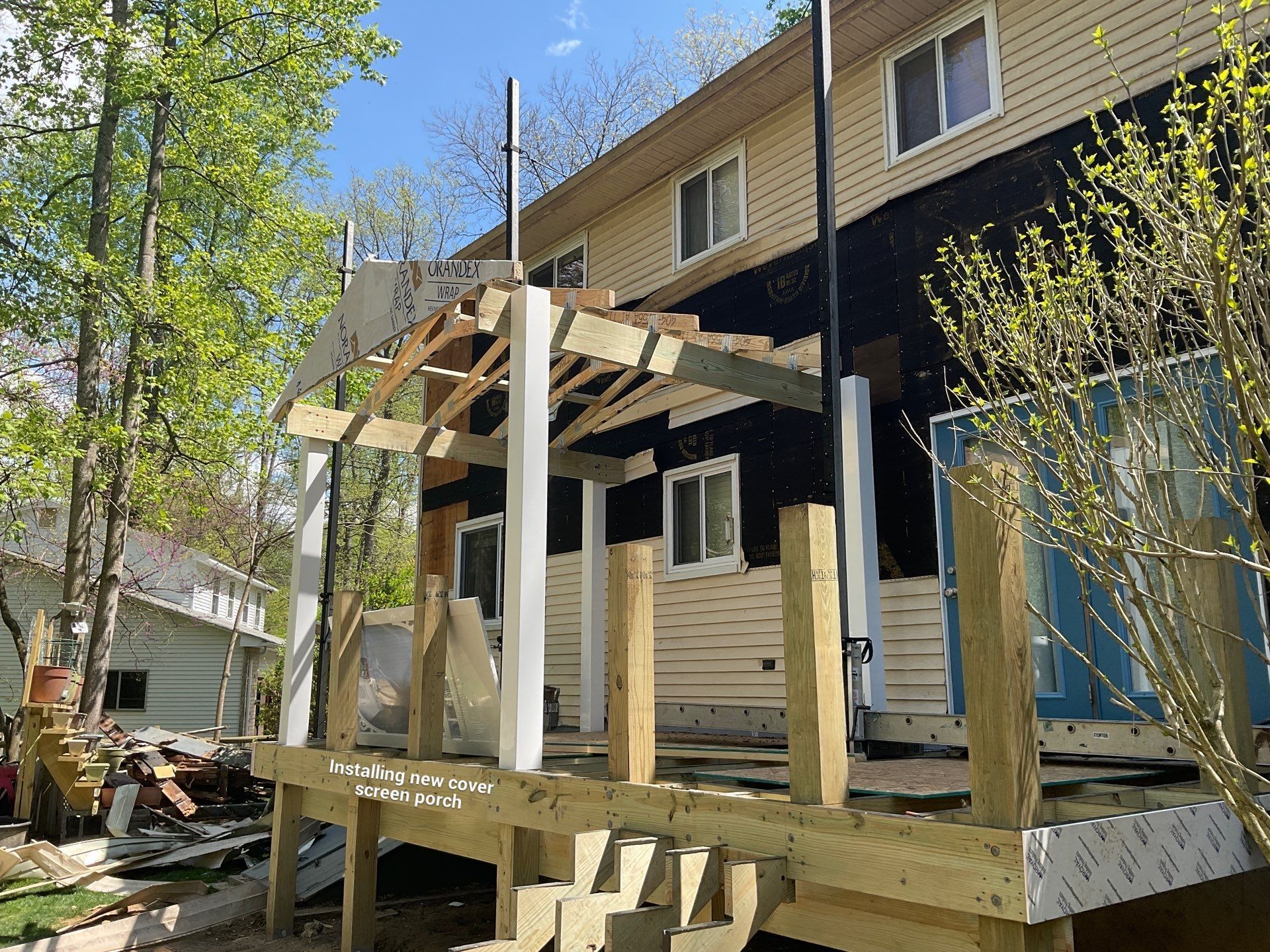 New Screen in cover porch  by Alpha Design Services