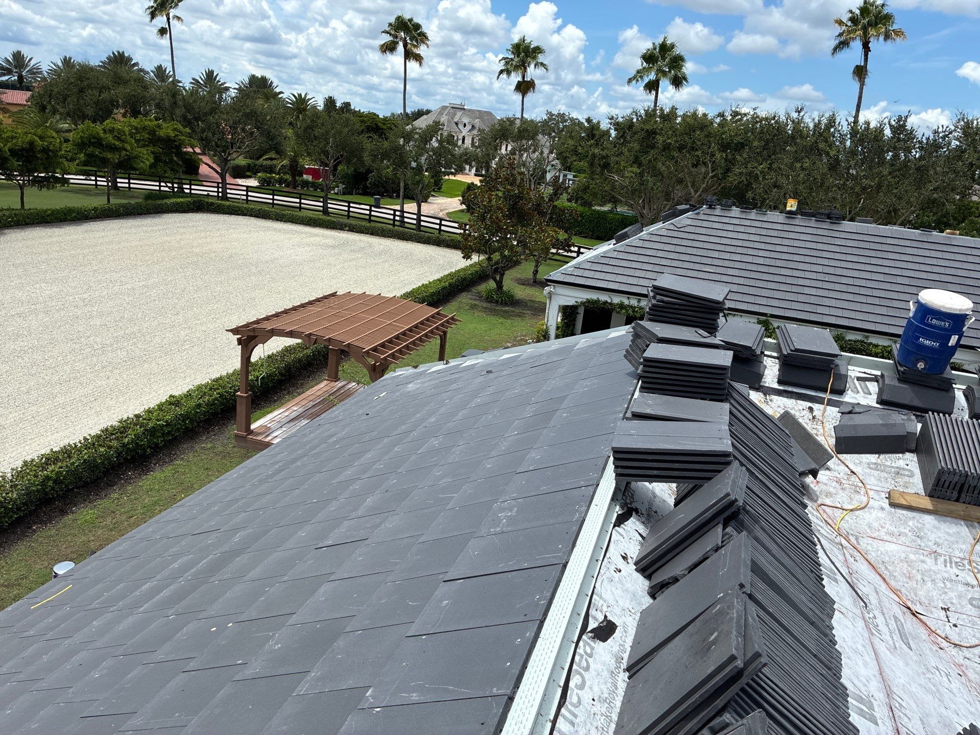 3612 Aiken Ct. Wellington FL - Westlake Newpoint Saxony 900 Slate - Charcoal Grey by Total Roofing System The Metal Roof Experts