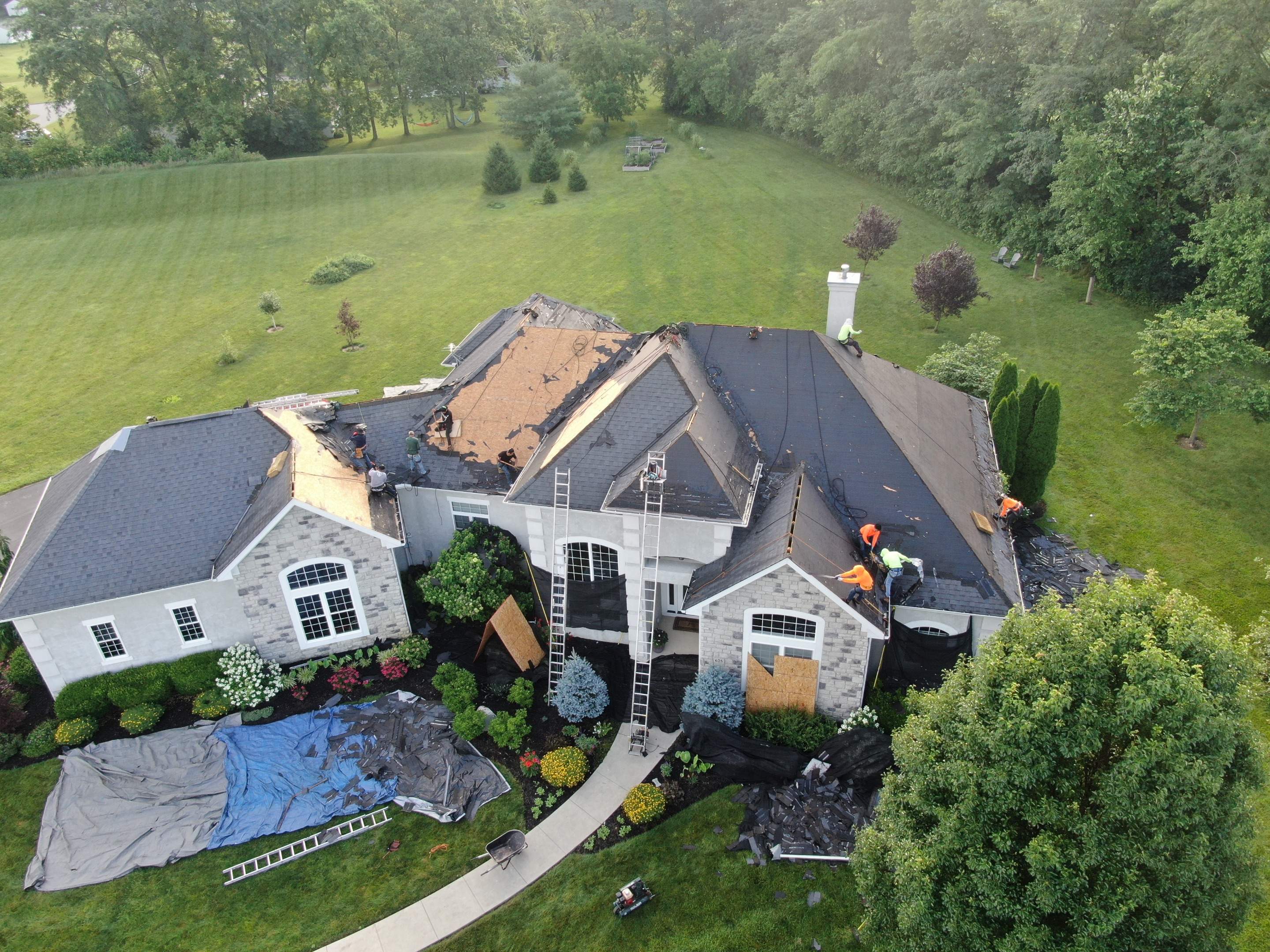 Residential Roofing Installation using Atlas Pinnacle Black Shingles by 614 Exteriors