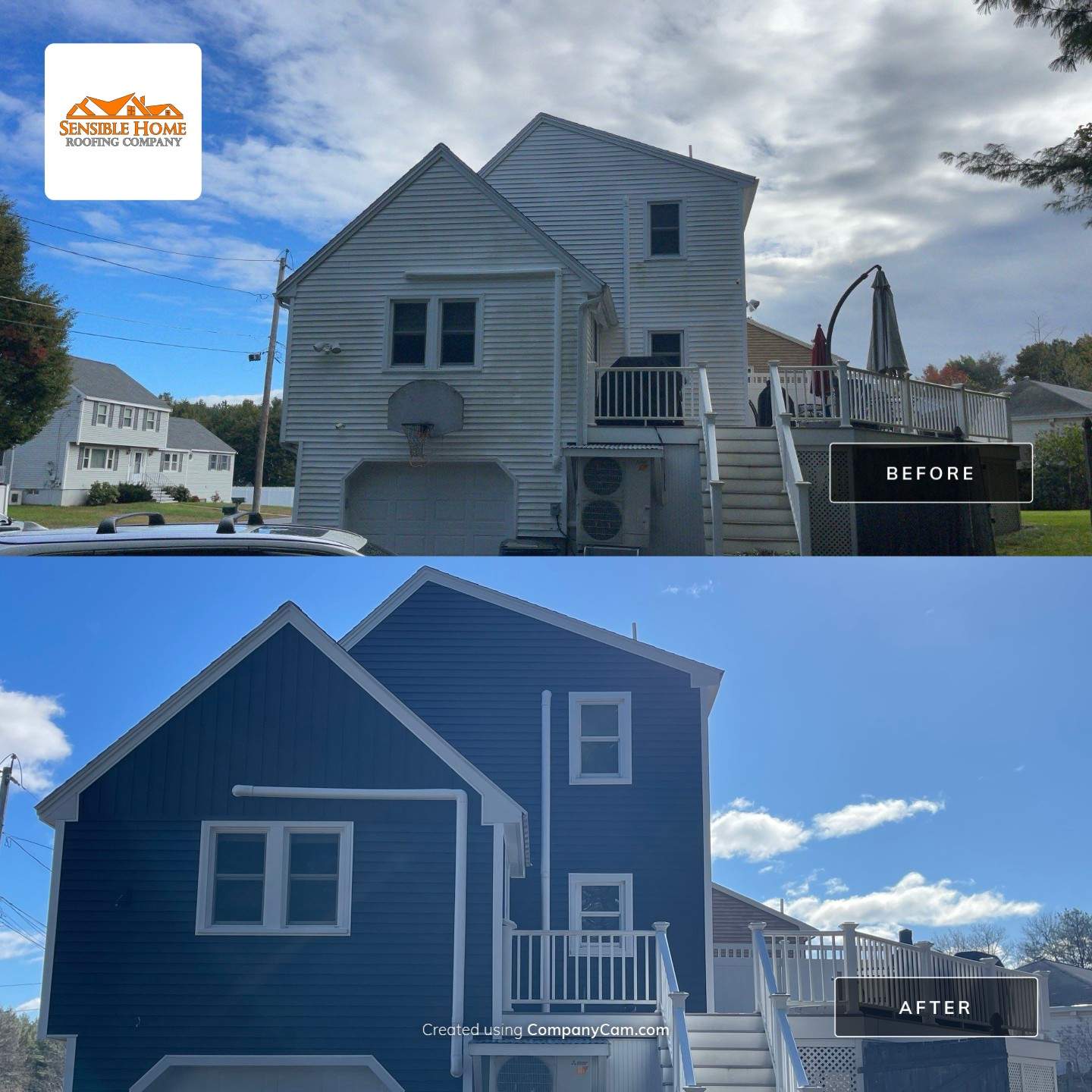 Complete Exterior Renovation with New Siding & Gutters   by Sensible Home Solutions