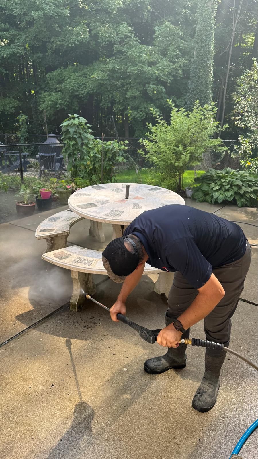 Residential Concrete Sidewalk Installation and Patio Power Washing in Maple by GTA HOME PAINTING