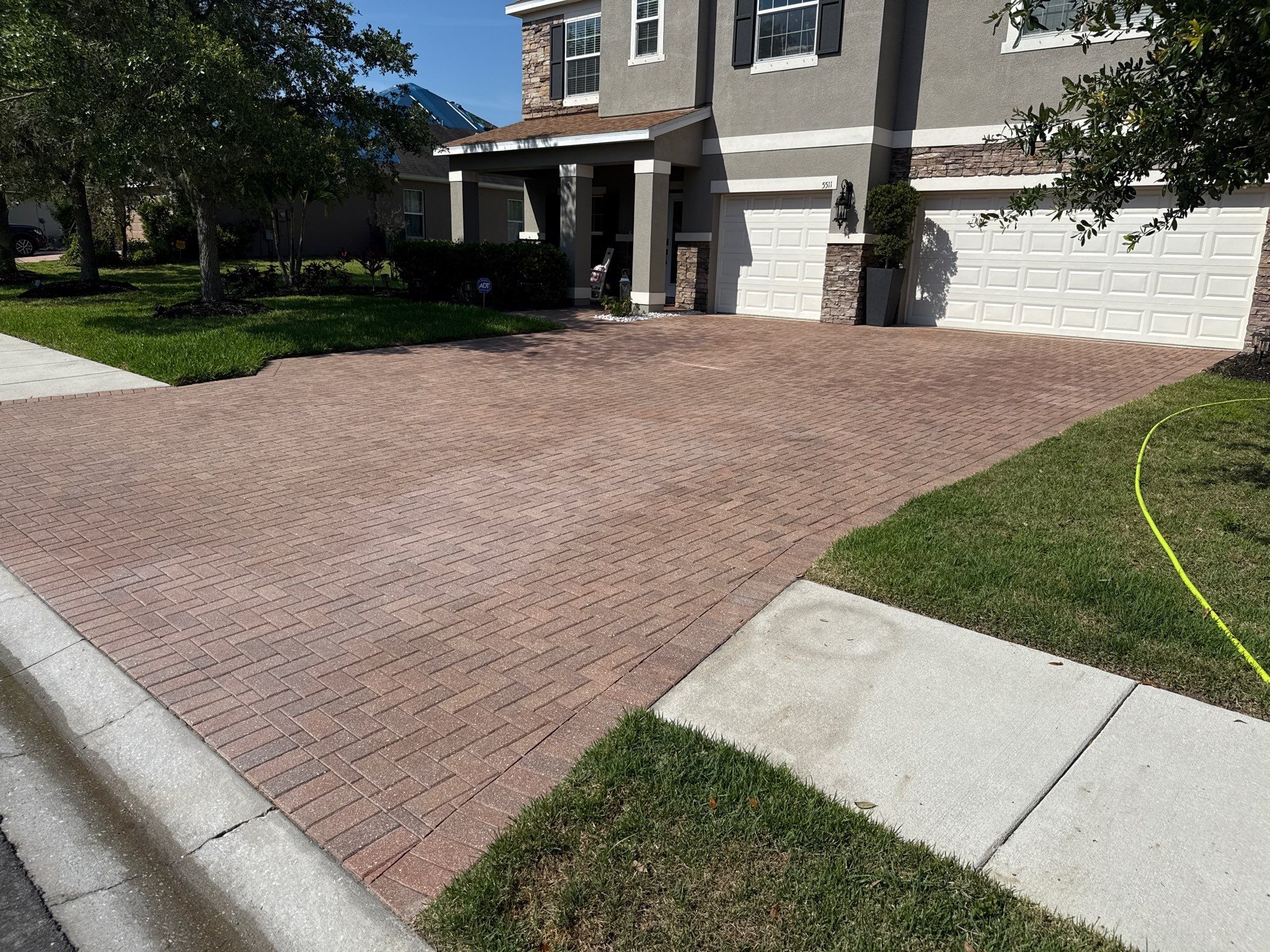Paver Driveway & Rust Stain Removal – Oakleaf Hammock Community, Ellenton, FL by Sunshine AquaWash