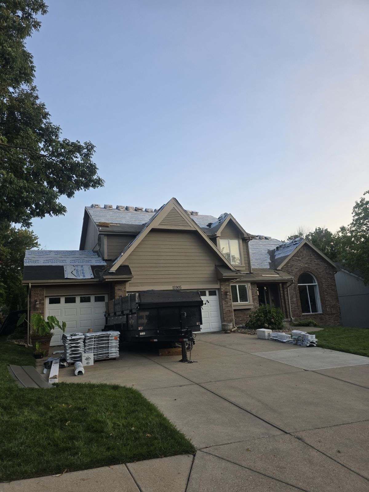 Residential Roofing Installation using IKO ArmourShake in Chalet Wood by Lightning Exteriors