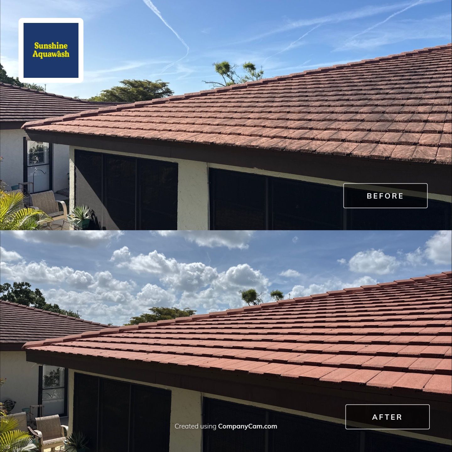 Tile Roof Cleaning in Vivienda at Bradenton, FL | No Roof Walking Method by Sunshine AquaWash