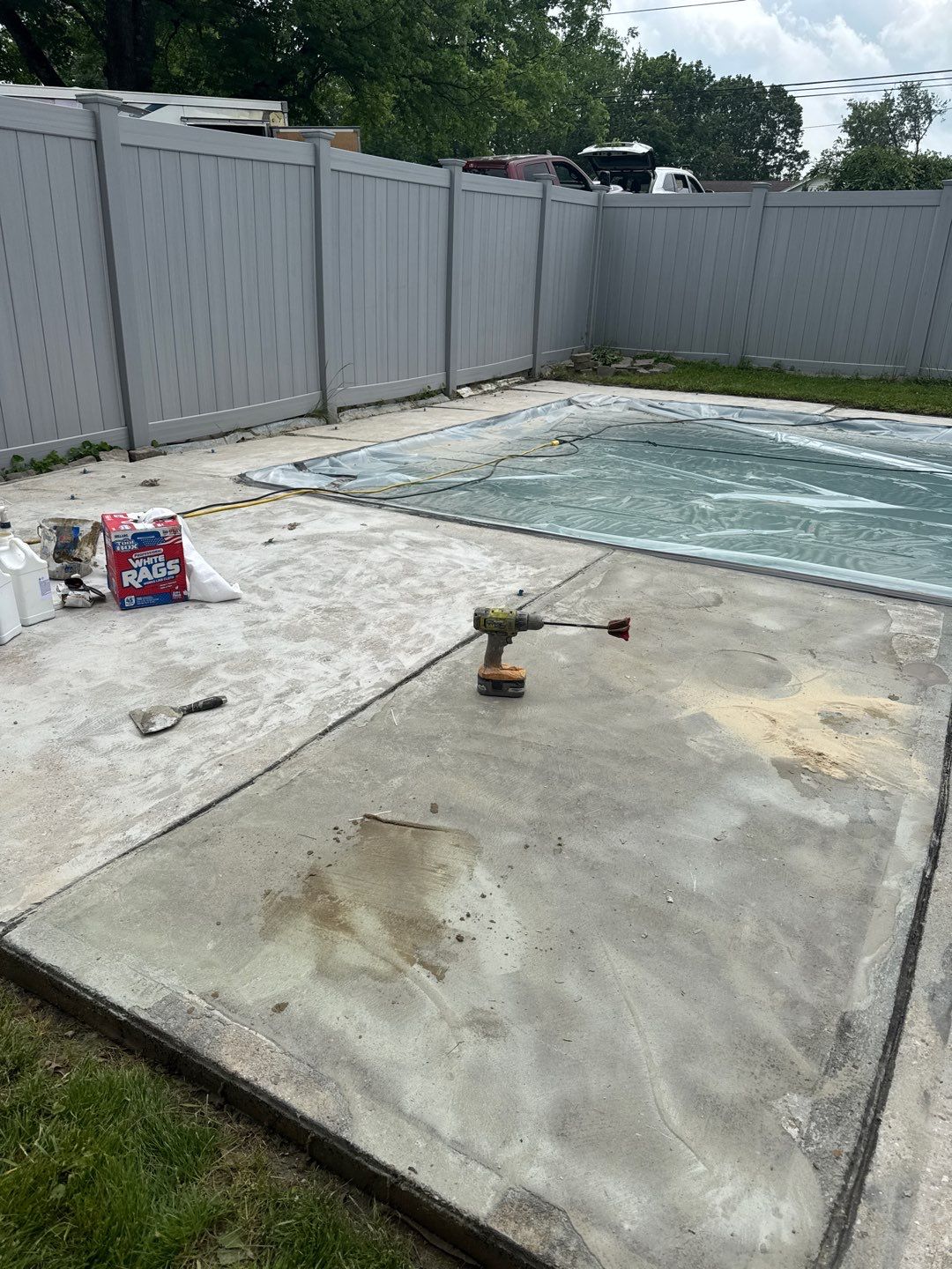 Twilight Pool Deck Project in McDonald by Floors in a Day, Inc