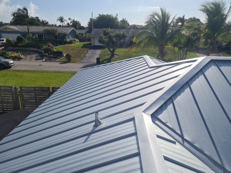Residential Roofing Installation using 1" Nail strip metal roof by BLUES BROTHERS ROOFING