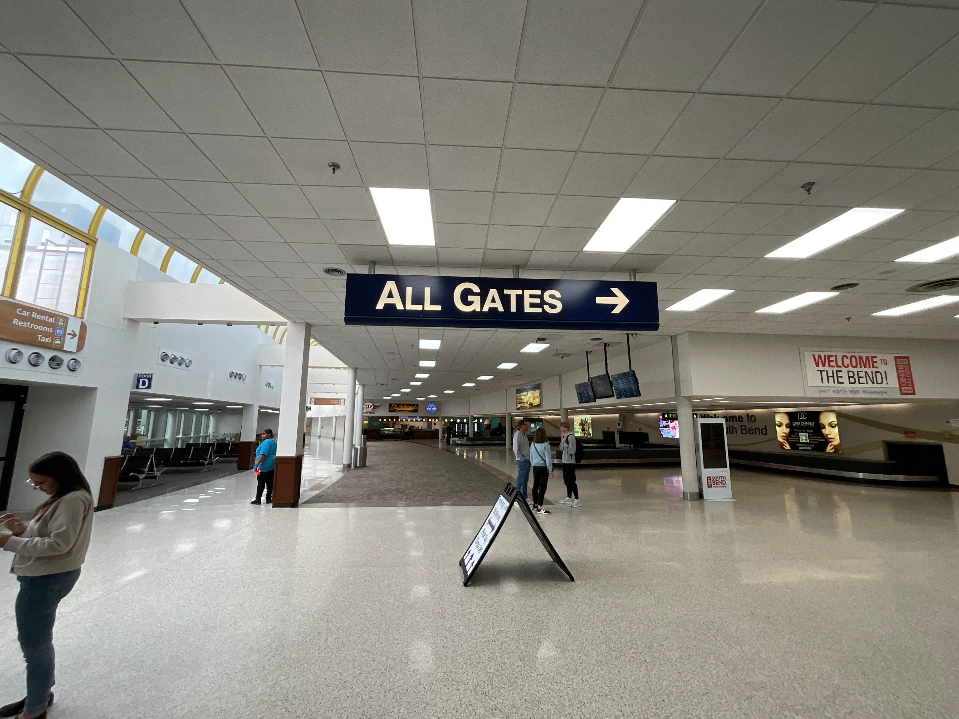 South Bend Airport Interior Wayfinding and Backlit Signage Installation by Hayes Design co