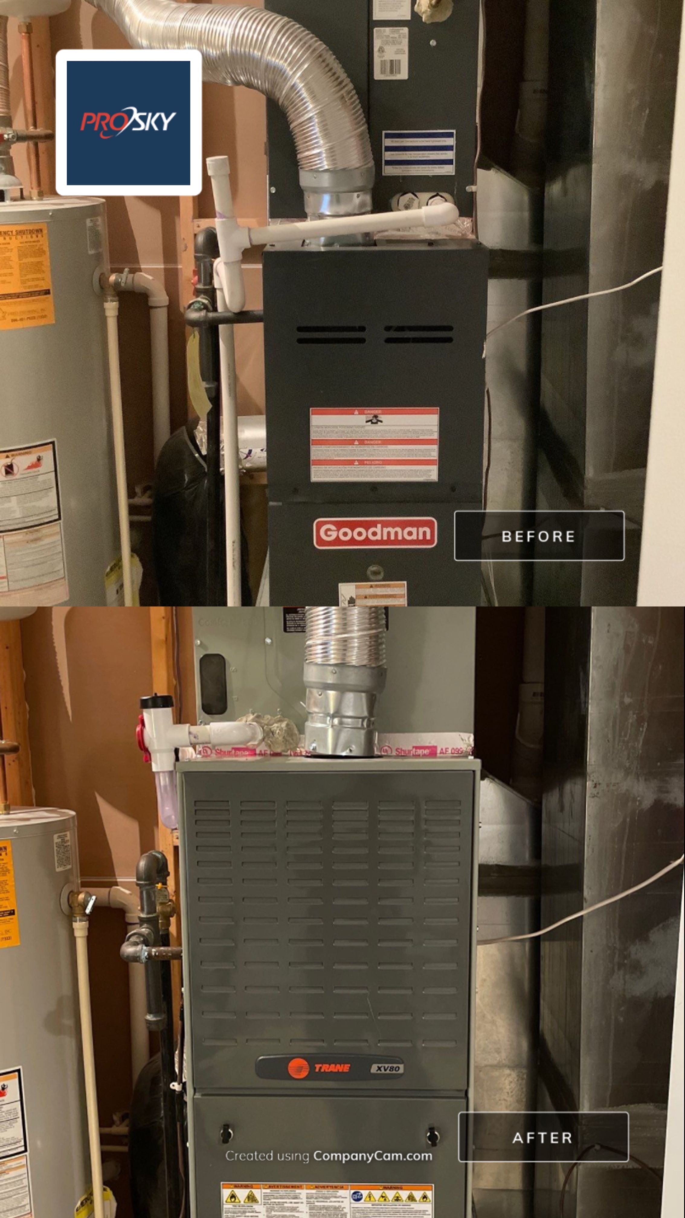 Trane 16 seer AC & 2 stage Gas furnace using Trane by Pro Sky Services