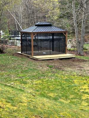 Platform deck construction and gazebo assembly