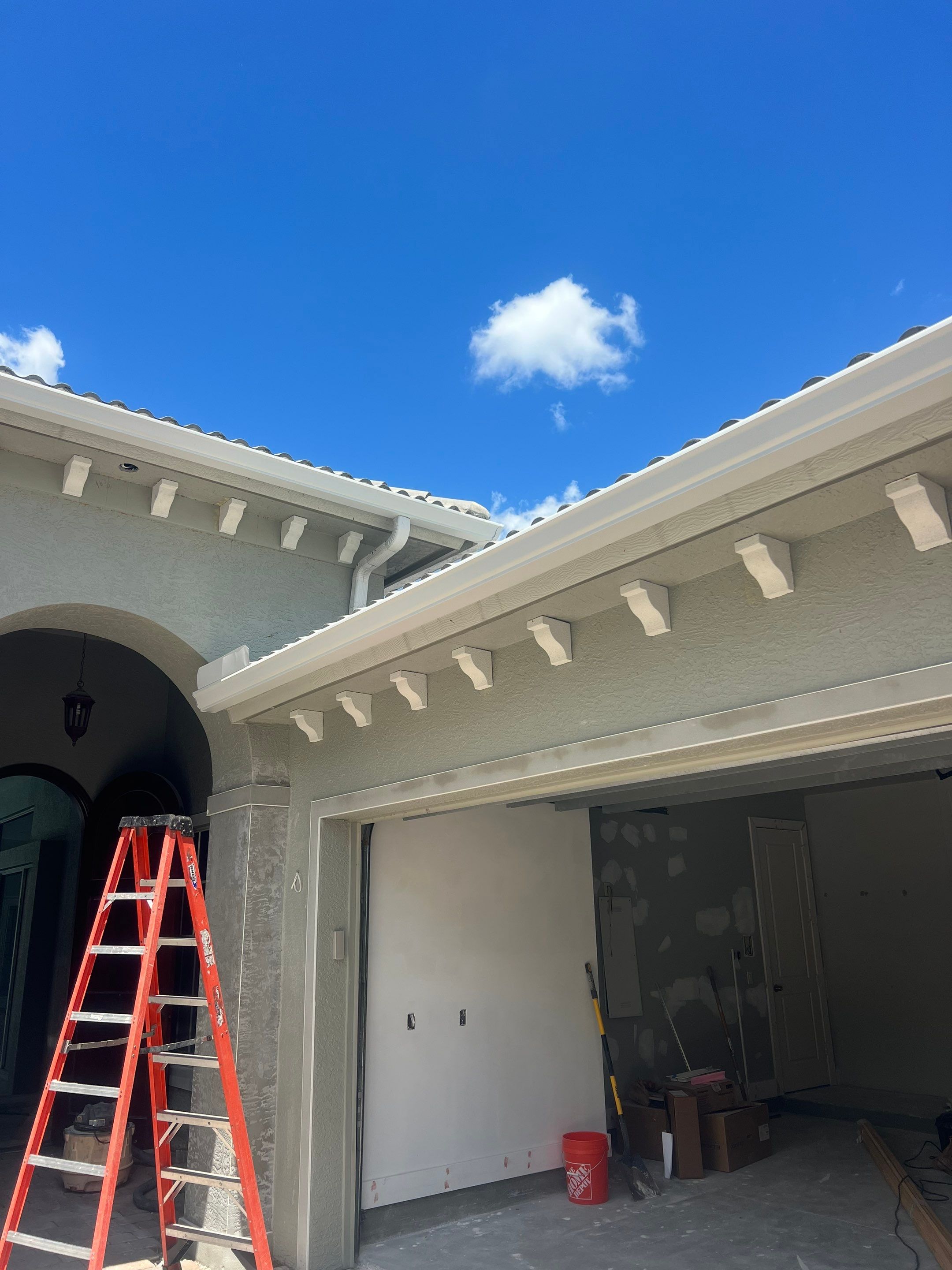 6 Inch Seamless Gutters and Downspout Installation in Naples FL by Gutter Professors