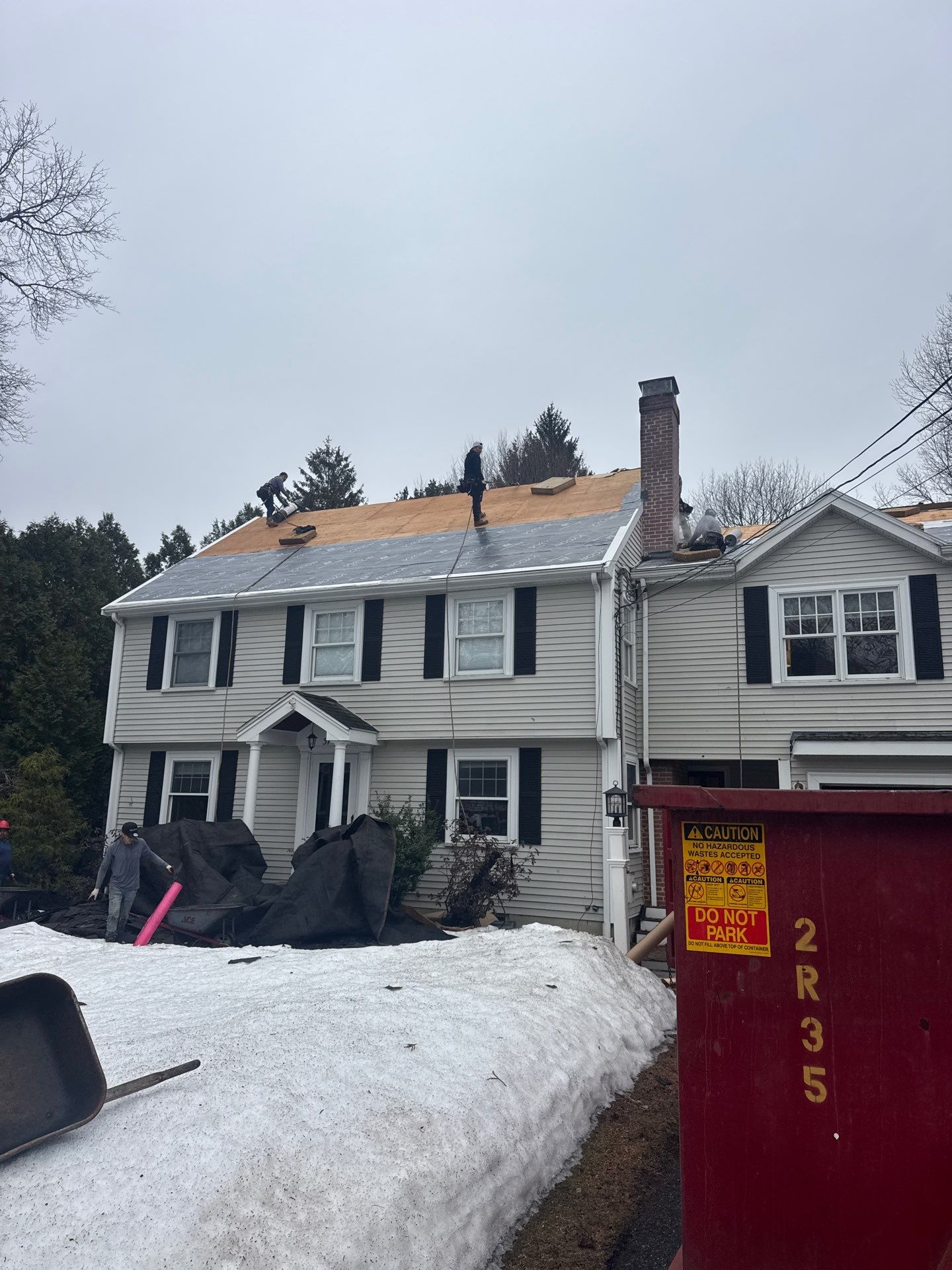 lFull Roof Replacement + Emergency Ice Dam Removal — Lexington, MA by Mighty Dog Roofing of Greater Middlesex County