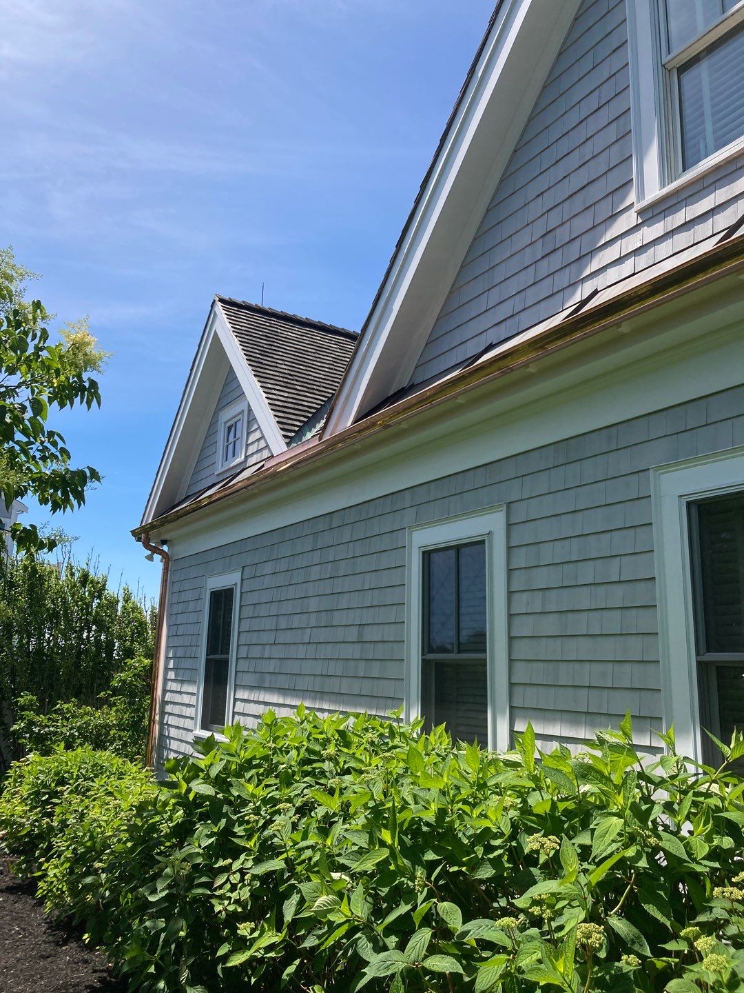 Buzzard's Bay Gutter Installation using 6" Half Round Copper Gutter by Gutter Pro Enterprises