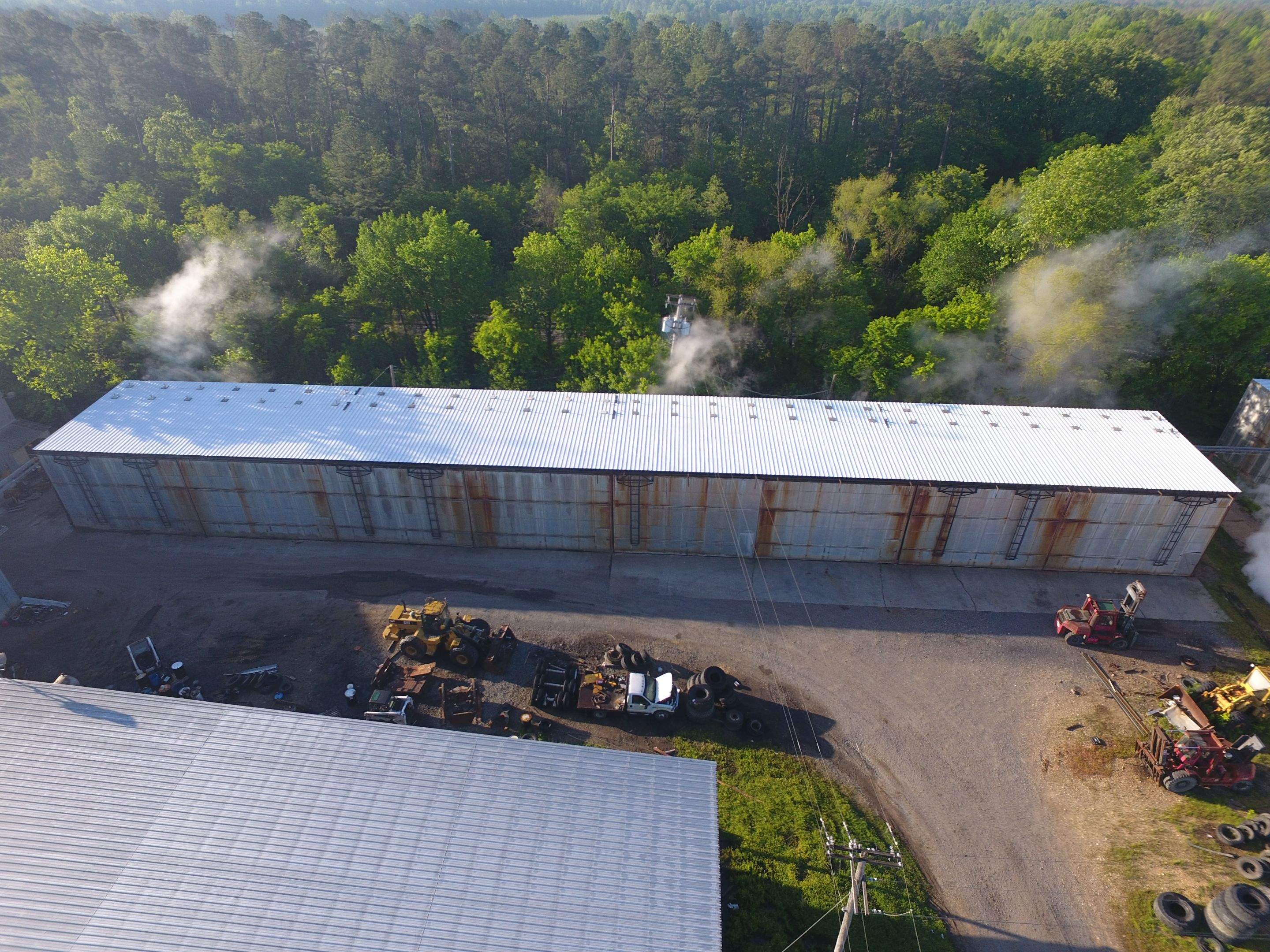 Commercial Roofing Installation using Aluminum Roofing panels by Hostetler Roofing