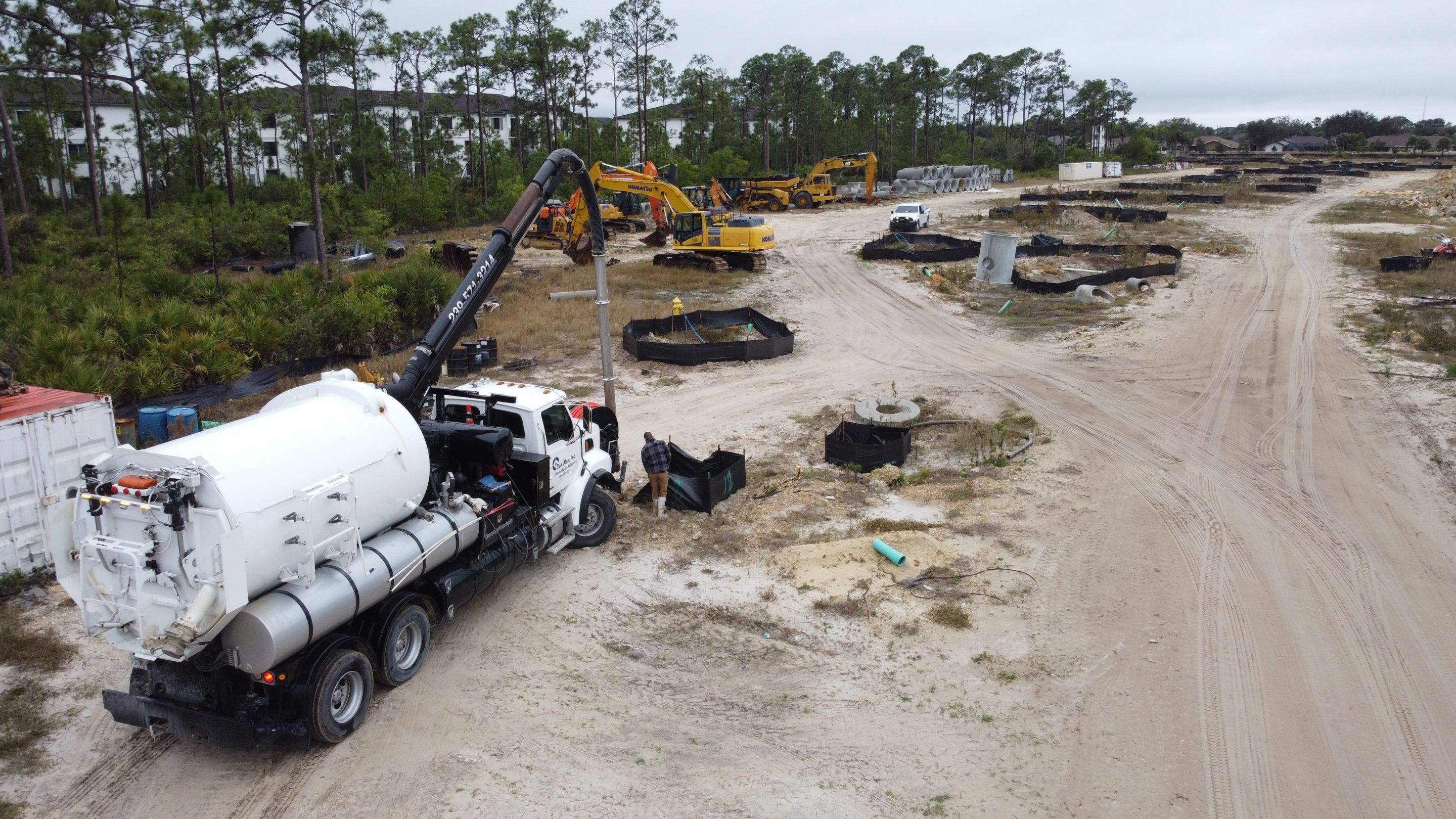 New Residential Construction Community Sewer System Cleaning by APS Power & Water