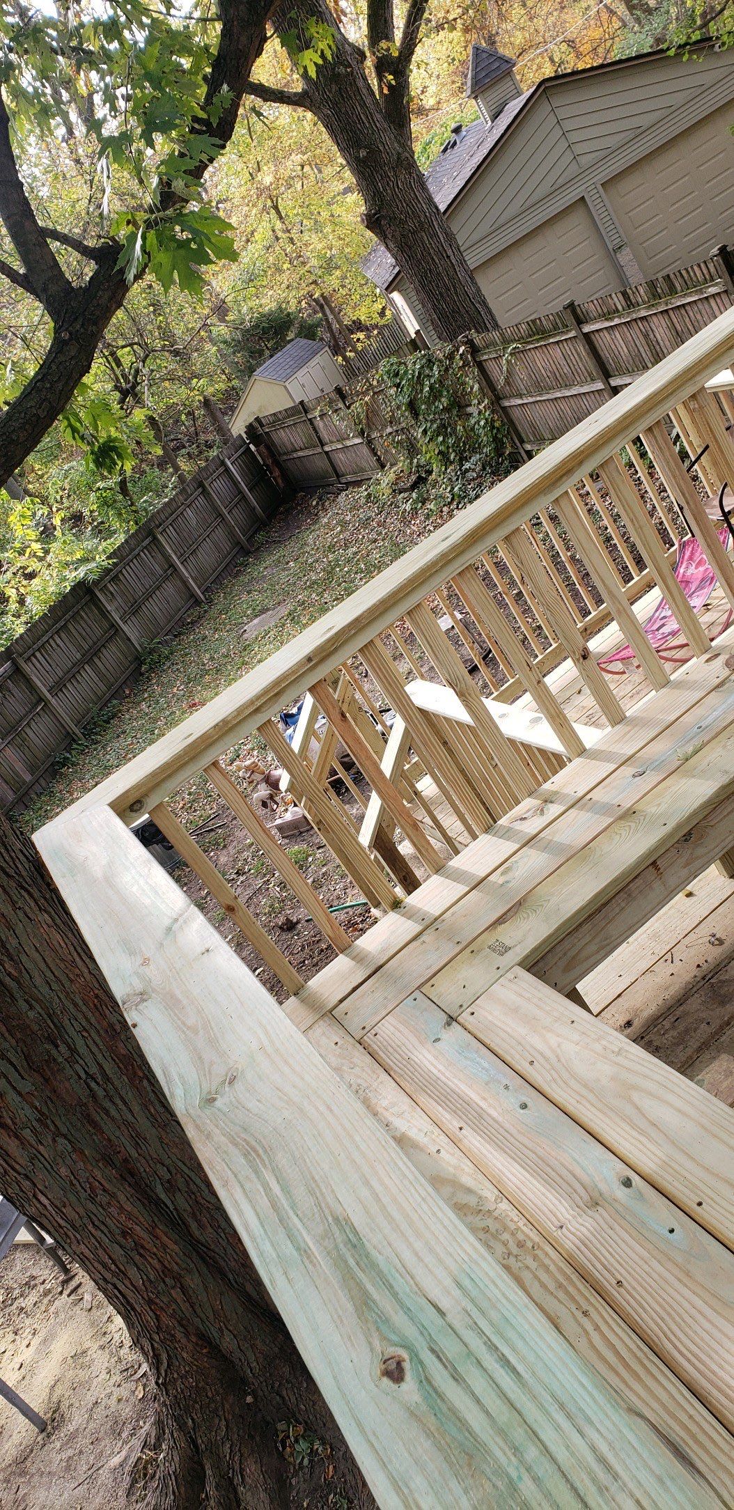 wood deck using treated lumber by Kraz Construction