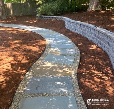 Sod installation and hardscaping in Cary
