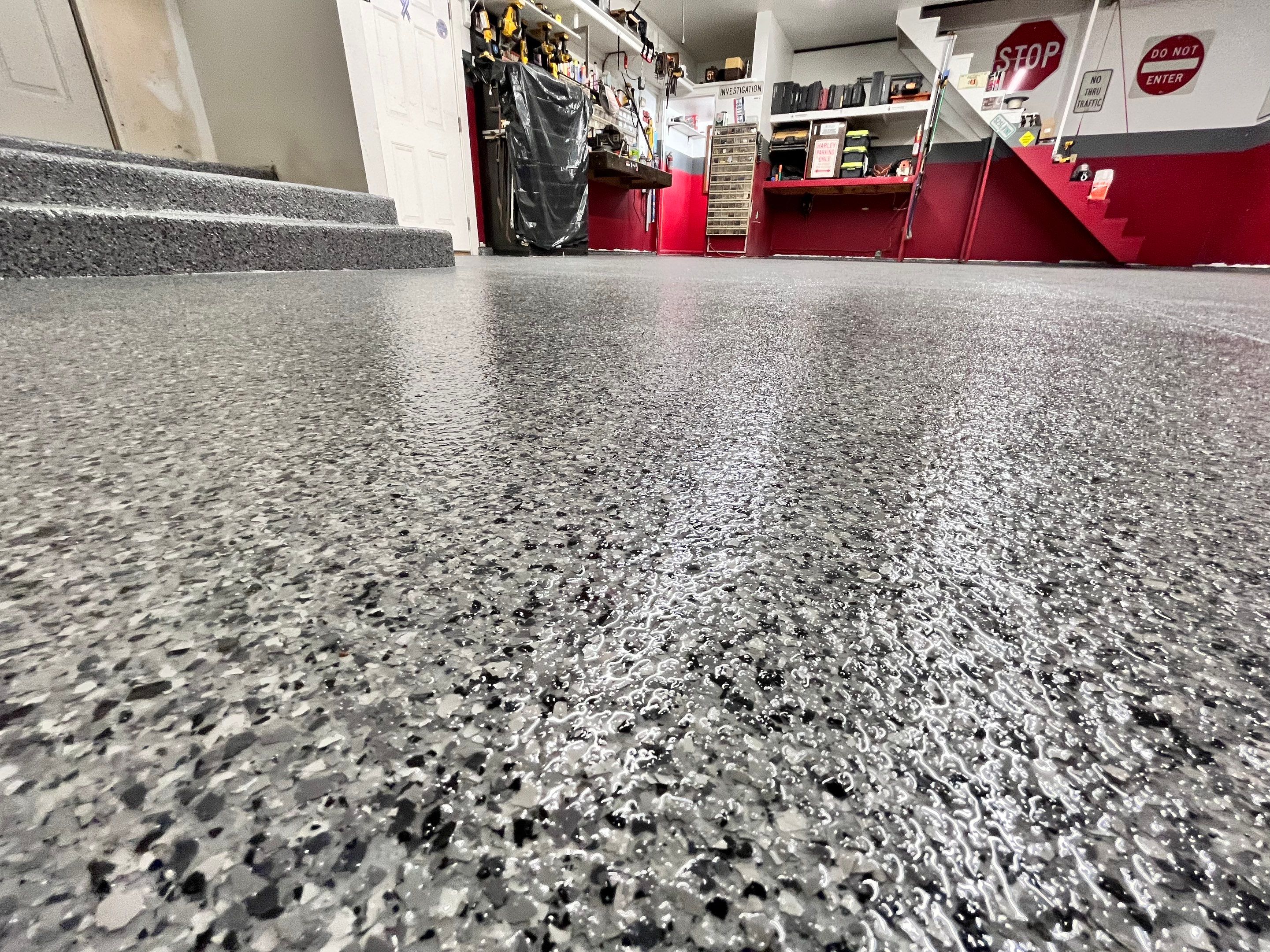 Nightfall Flake Garage Floor  by Level 10 Coatings