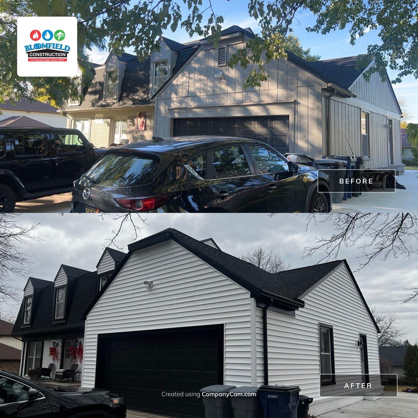 Siding Replacement using CertainTeed Monogram Vinyl D5"  by Bloomfield Construction & Restoration