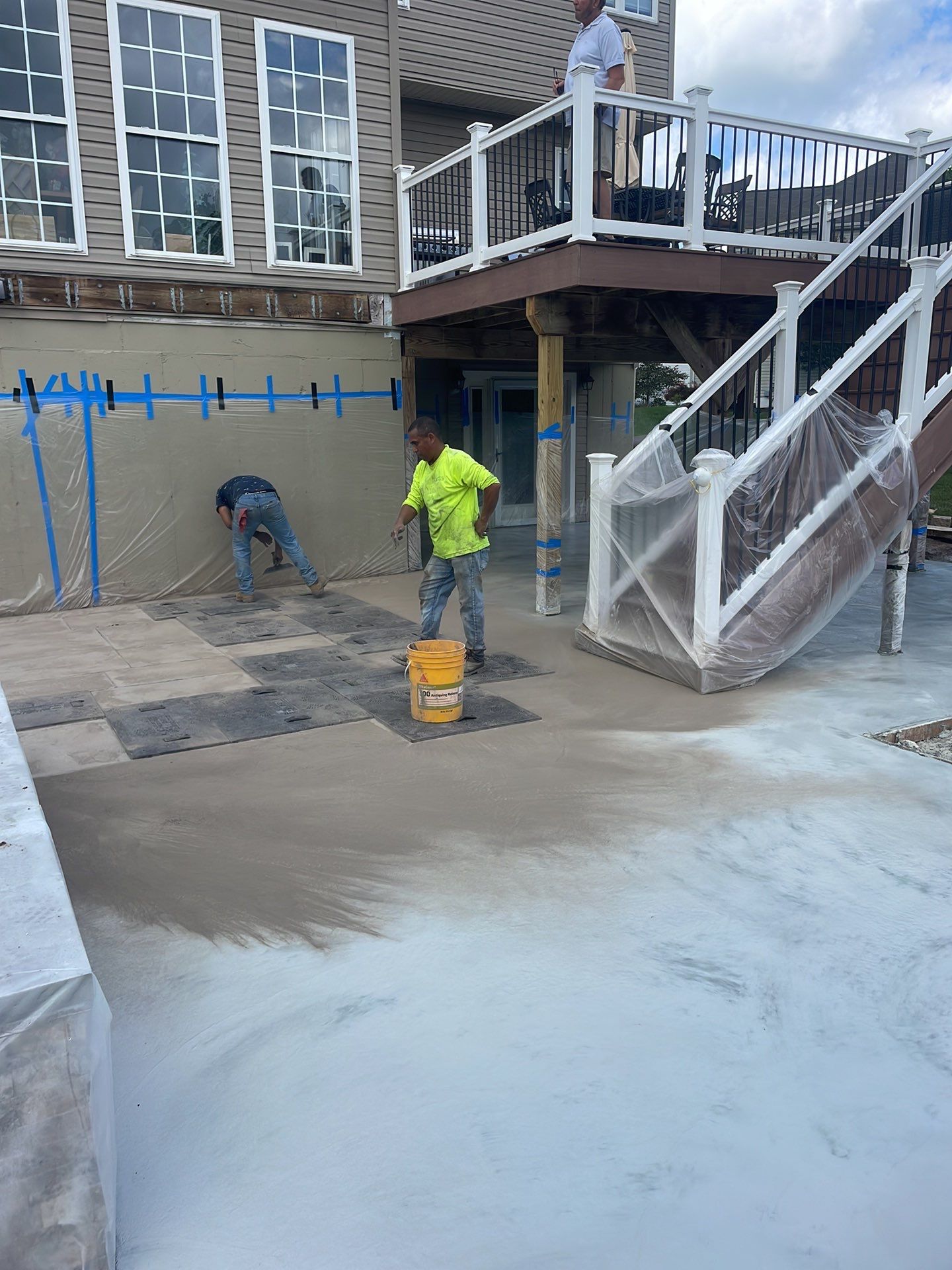 Modern Stamped Concrete Pool Deck by Architectural Concrete Design