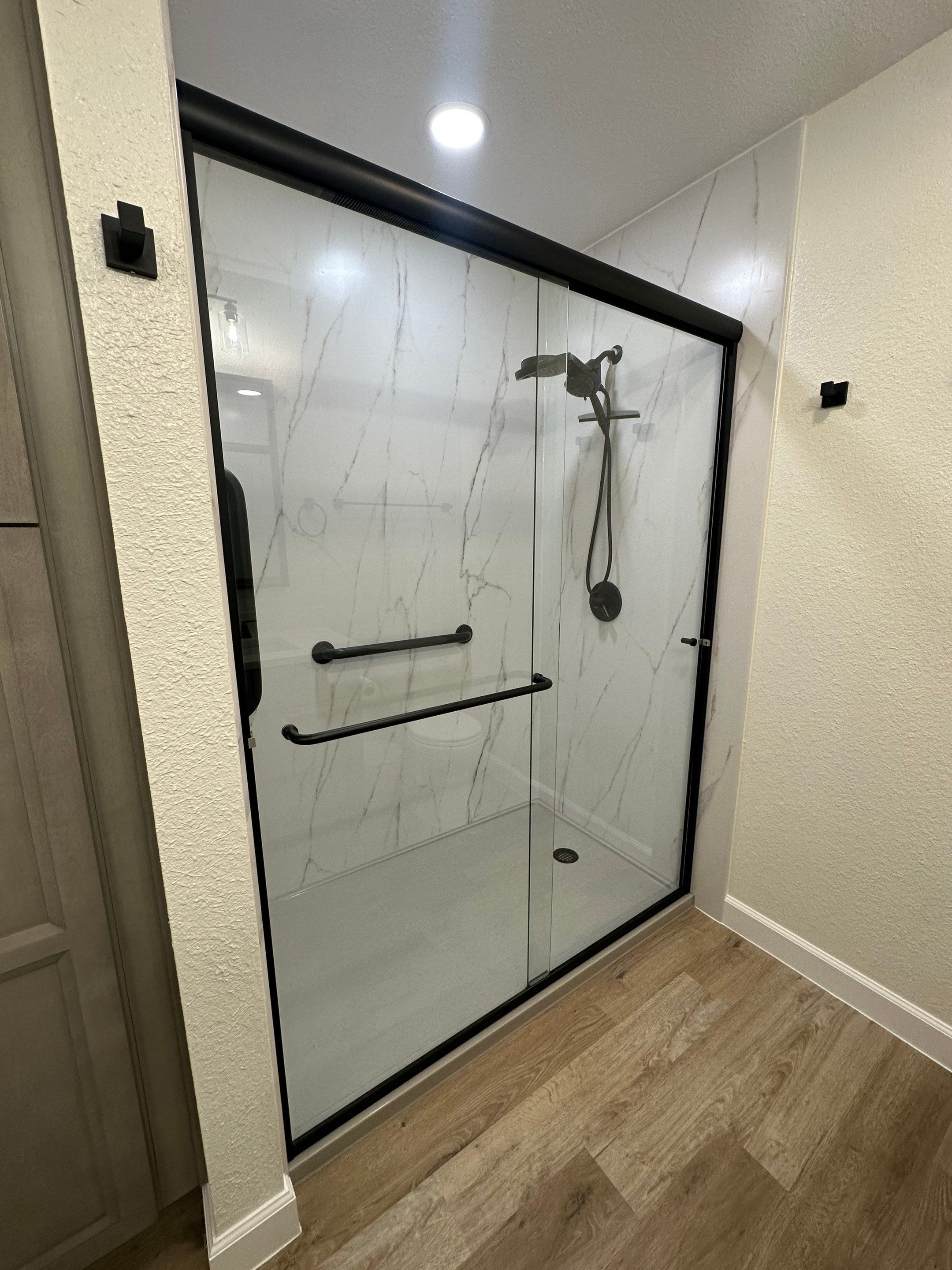 Rimline Full Bath Remodel with Tub to Shower Conversion by Legacy Bath and Kitchen 