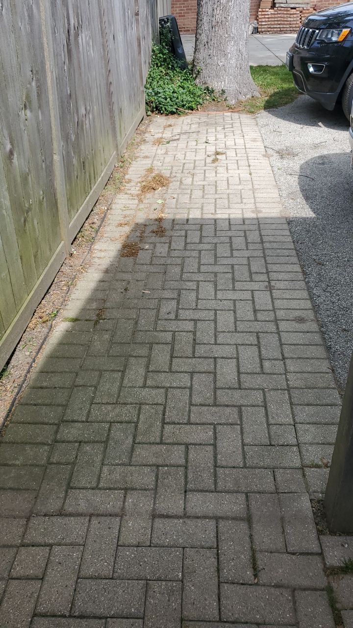 Brick patio repair, clean sand and seal by Northern Power Washing LLC.