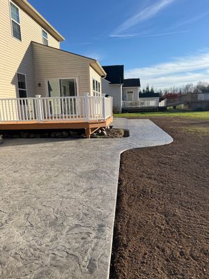 Oxford Slate stamped concrete patio 